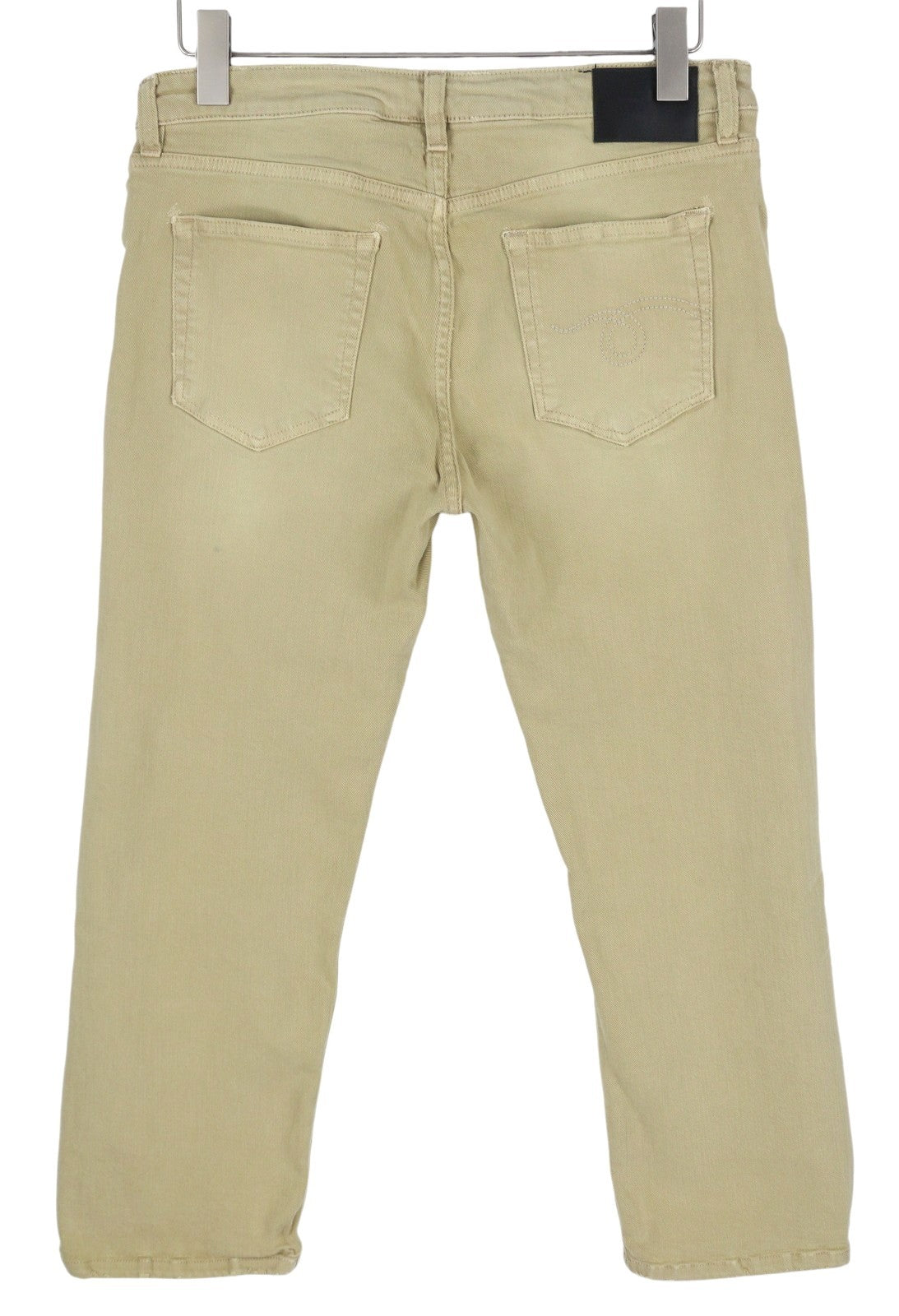 R13 Boy Straight Women Jeans 30 Khaki Stretch Washed Ankle Length Casual RRP€699
