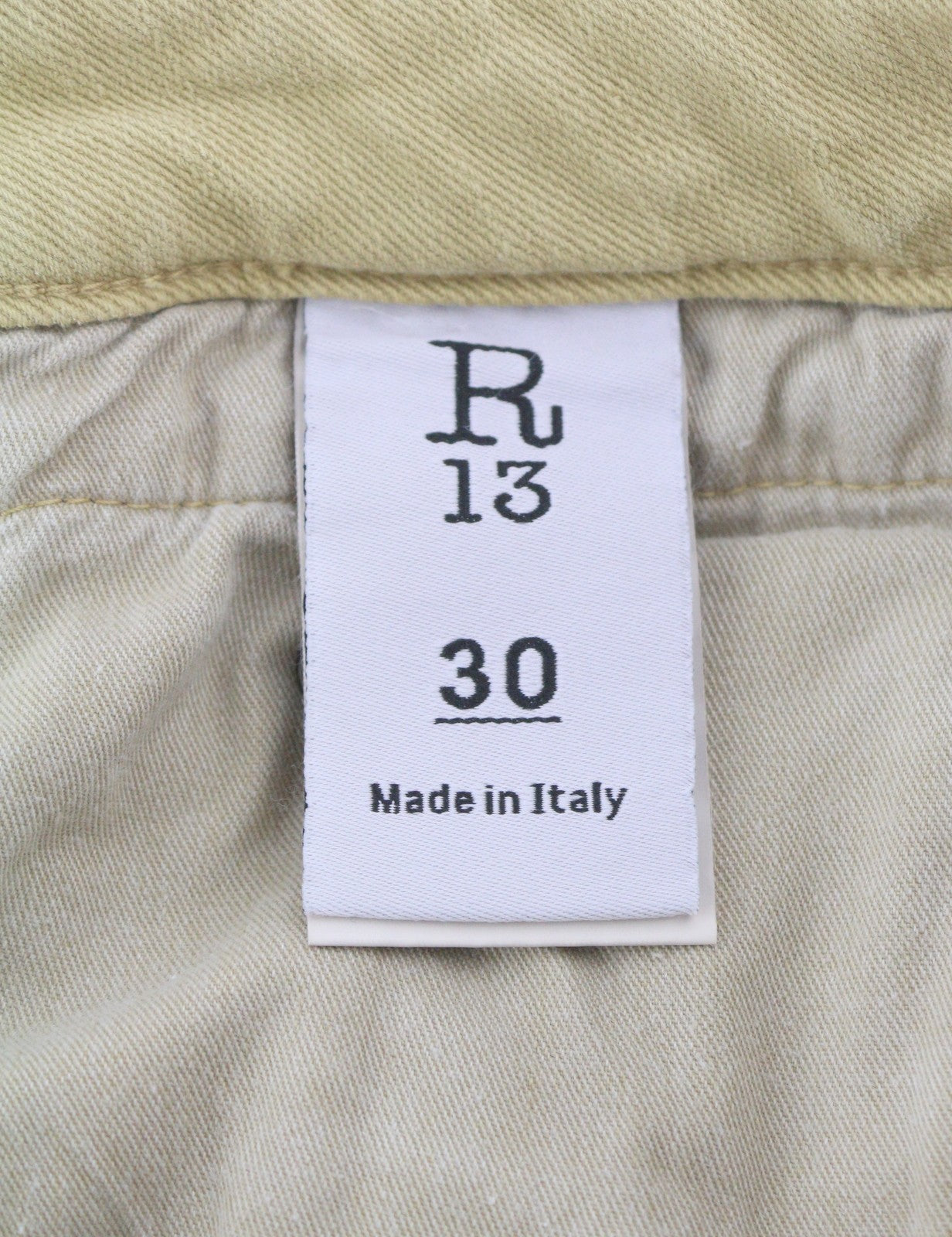 R13 Boy Straight Women Jeans 30 Khaki Stretch Washed Ankle Length Casual RRP€699