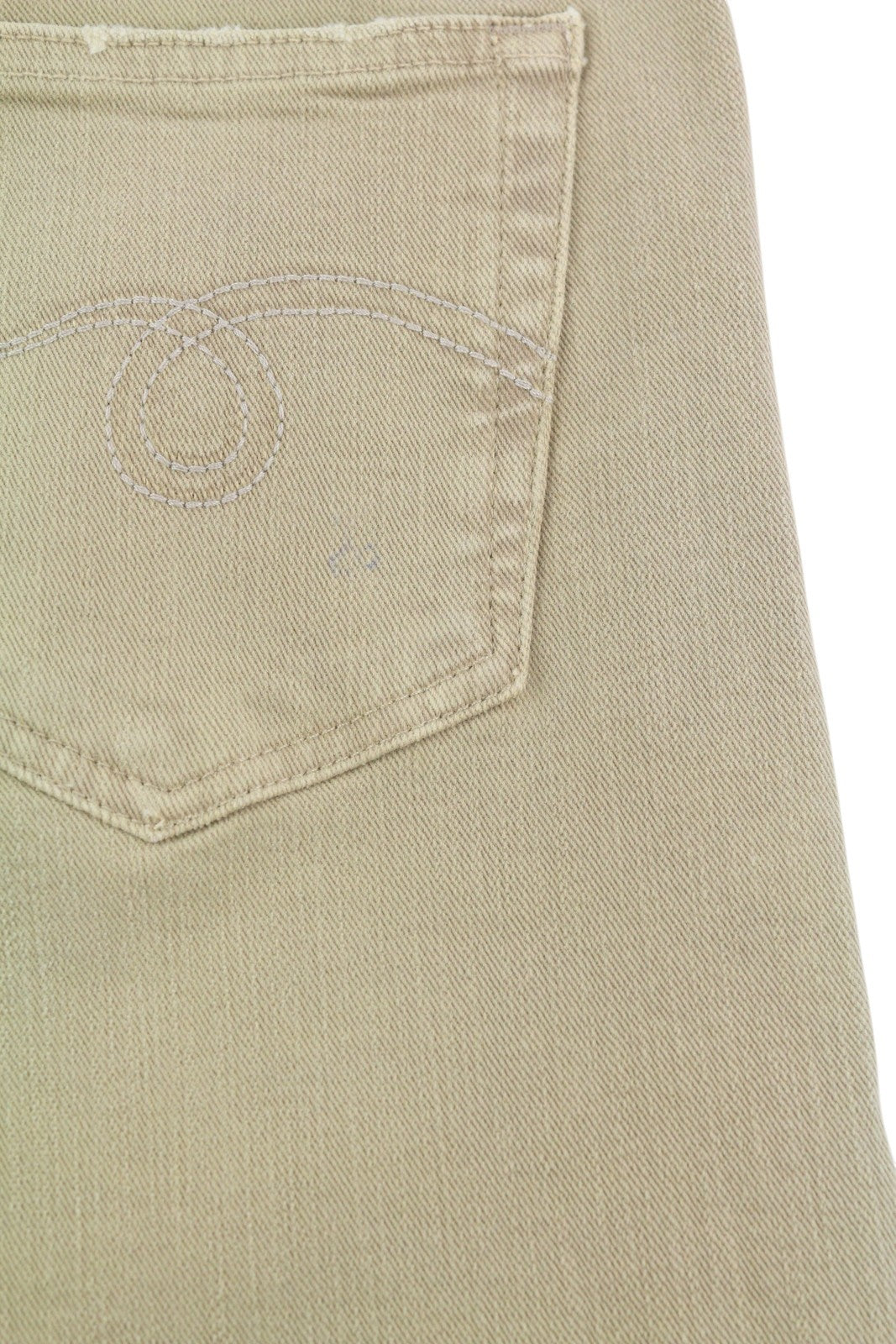 R13 Boy Straight Women Jeans 29 Khaki Stretchy Faded Ankle Length Casual RRP€699