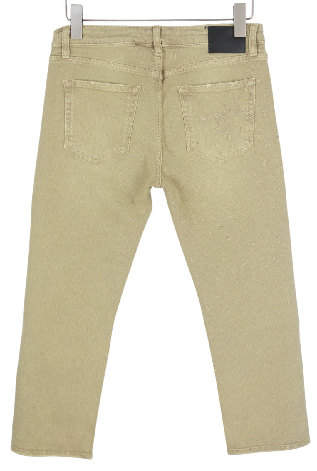 R13 Boy Straight Women Jeans 29 Khaki Stretchy Faded Ankle Length Casual RRP€699