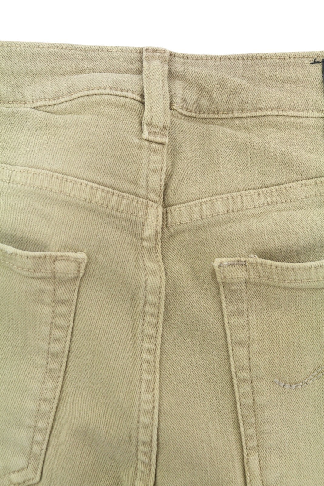 R13 Boy Straight Women Jeans 28 Khaki Stretch Washed Ankled Light Denim RRP€699