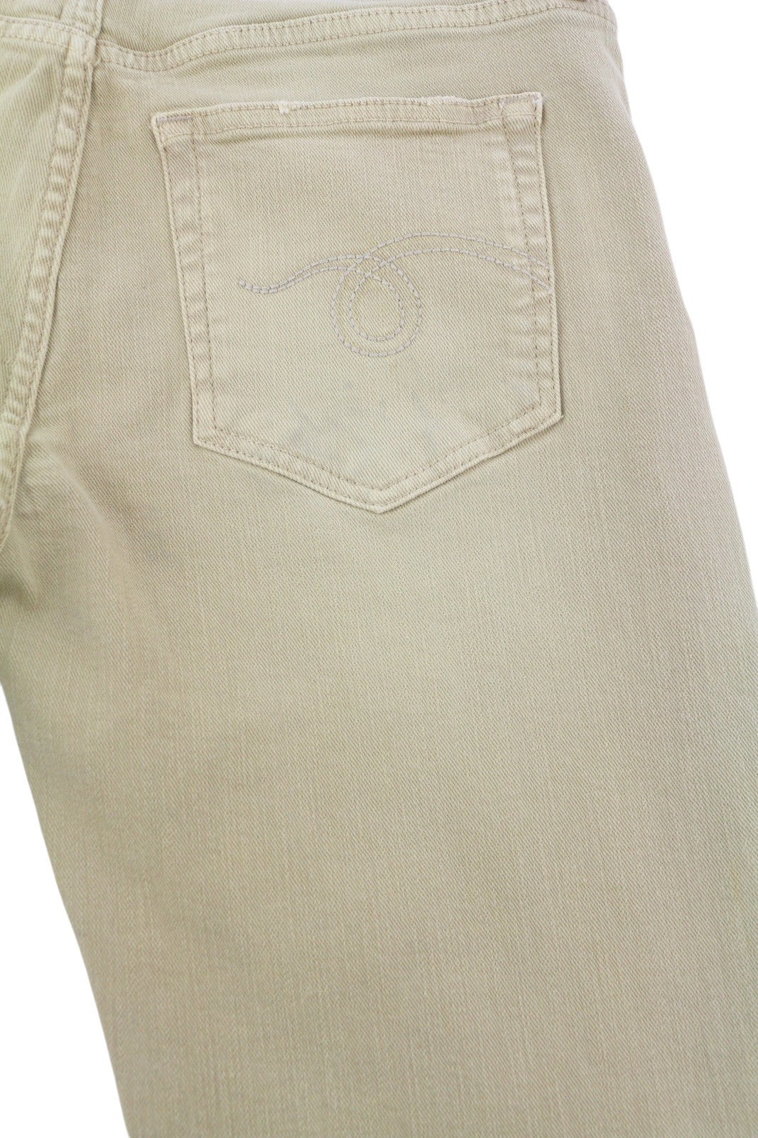 R13 Boy Straight Women Jeans 28 Khaki Stretch Faded Ankled Light Denim RRP€699