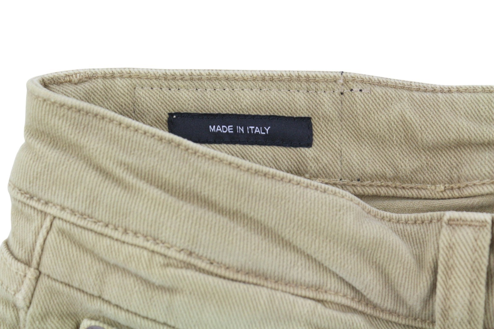 R13 Boy Straight Women Jeans 28 Khaki Stretchy Denim Cropped Pockets RRP€699