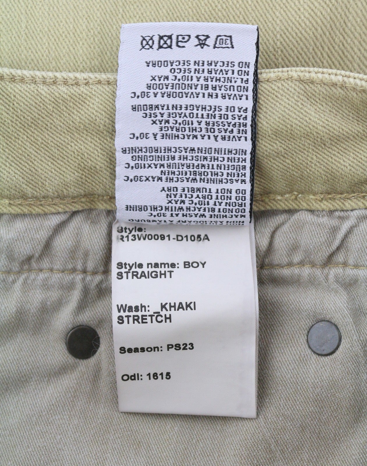 R13 Boy Straight Women Jeans 28 Khaki Stretch Denim Cropped Ankle Length RRP€699