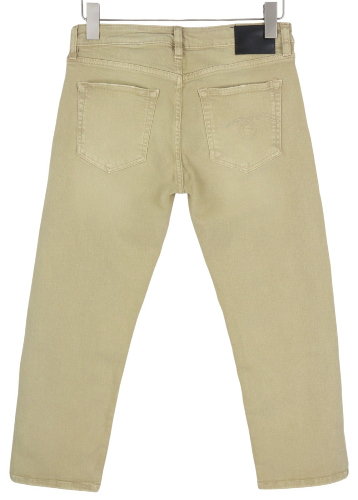R13 Boy Straight Women Jeans 28 Khaki Stretch Denim Cropped Ankle Length RRP€699