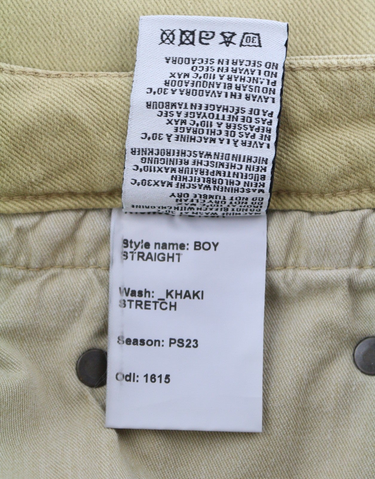 R13 Boy Straight Women Jeans 26 Khaki Stretchy Faded Cropped Casual RRP€699