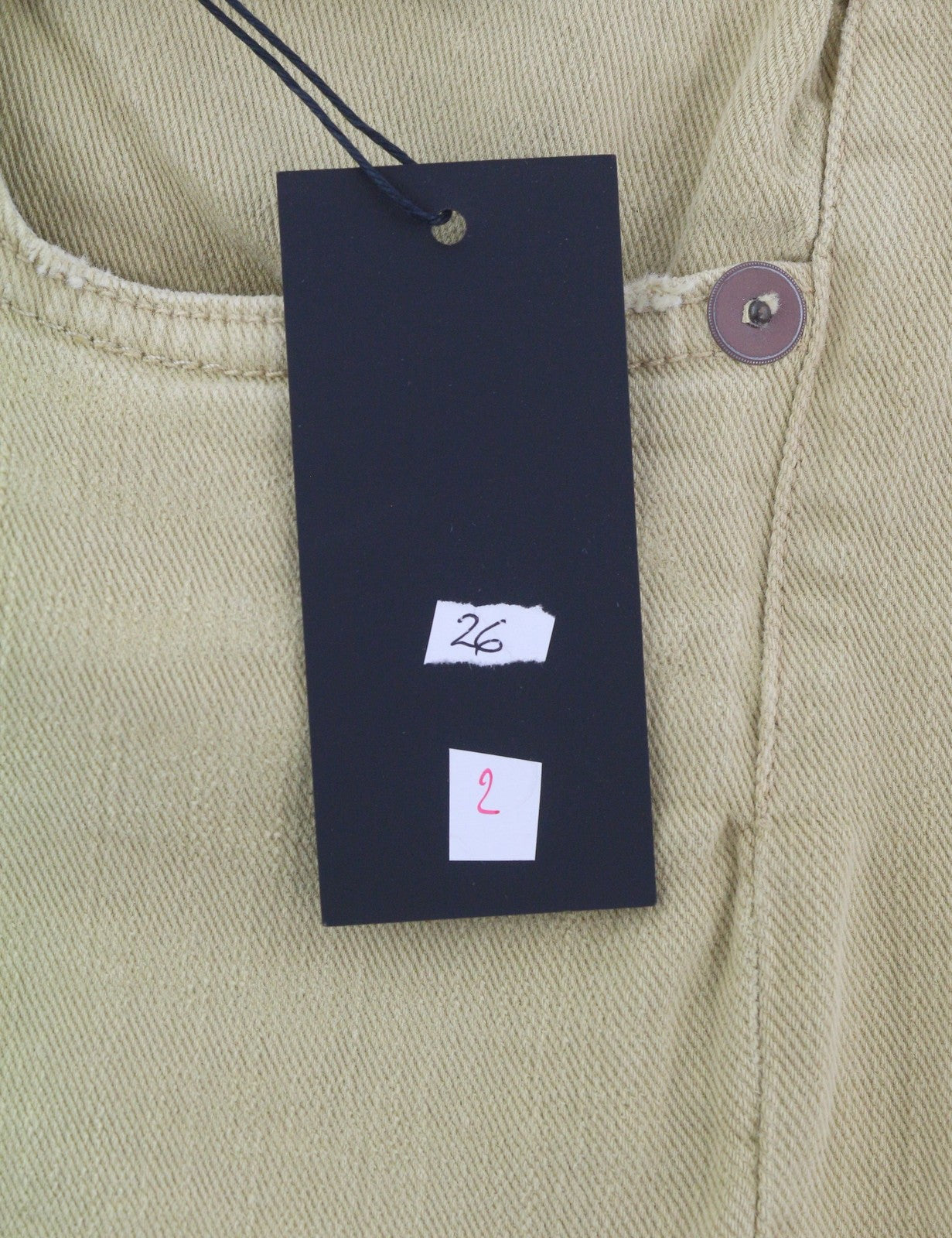 R13 Boy Straight Women Jeans 26 Khaki Stretchy Faded Cropped Casual RRP€699