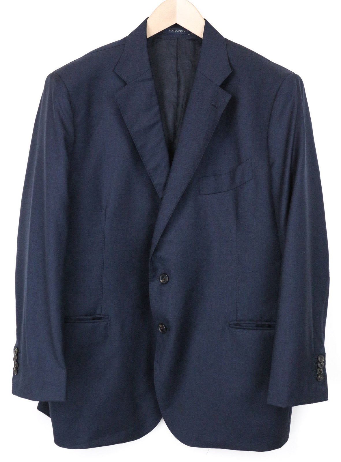 SUITSUPPLY Men's Blazer ~UK36R Navy Slim Melange Pure Wool S110s Perennial