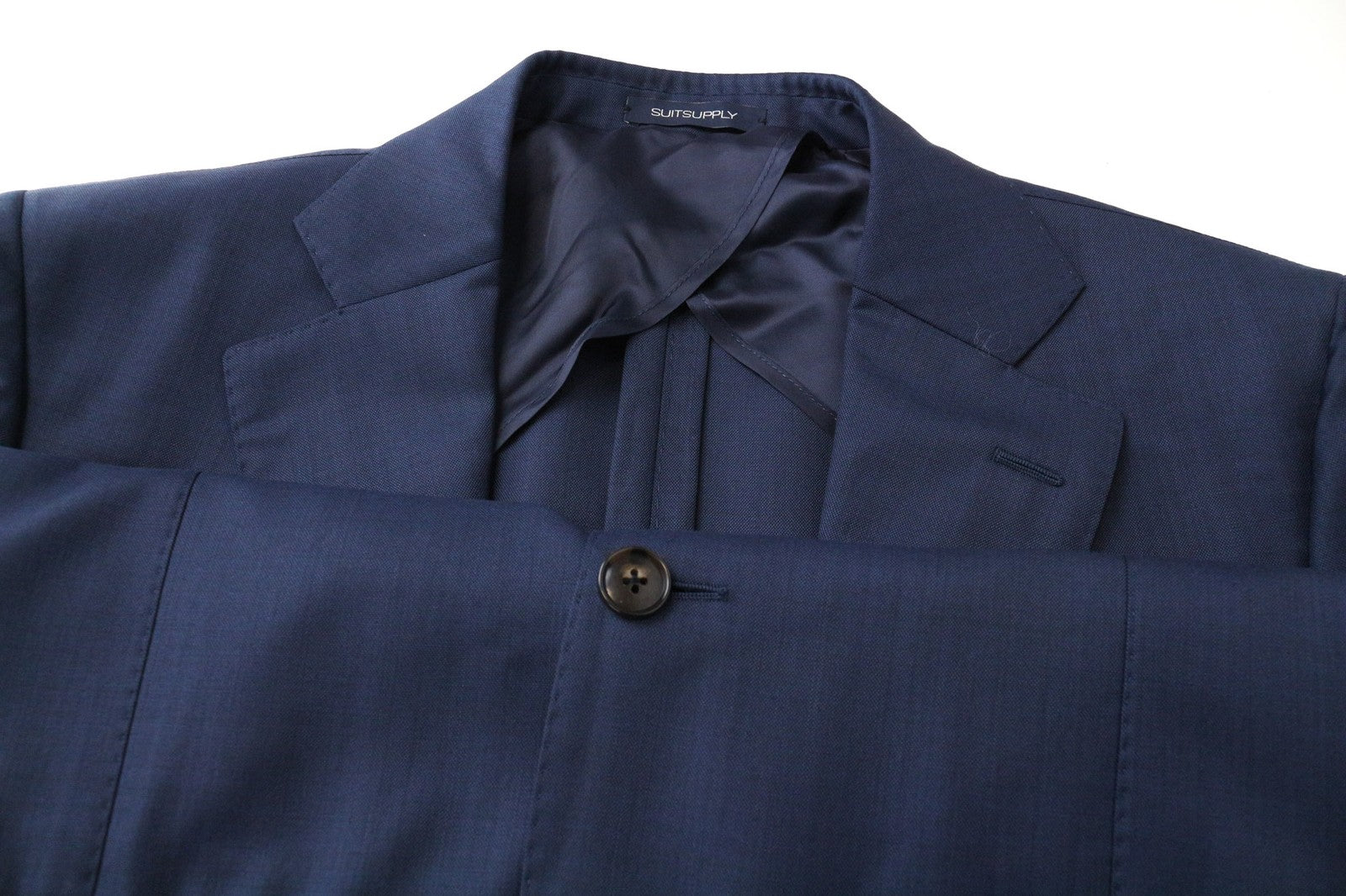 SUITSUPPLY La Spalla Men's Blazer UK42L Slim Bird's Eye Blue Wool S130s Check