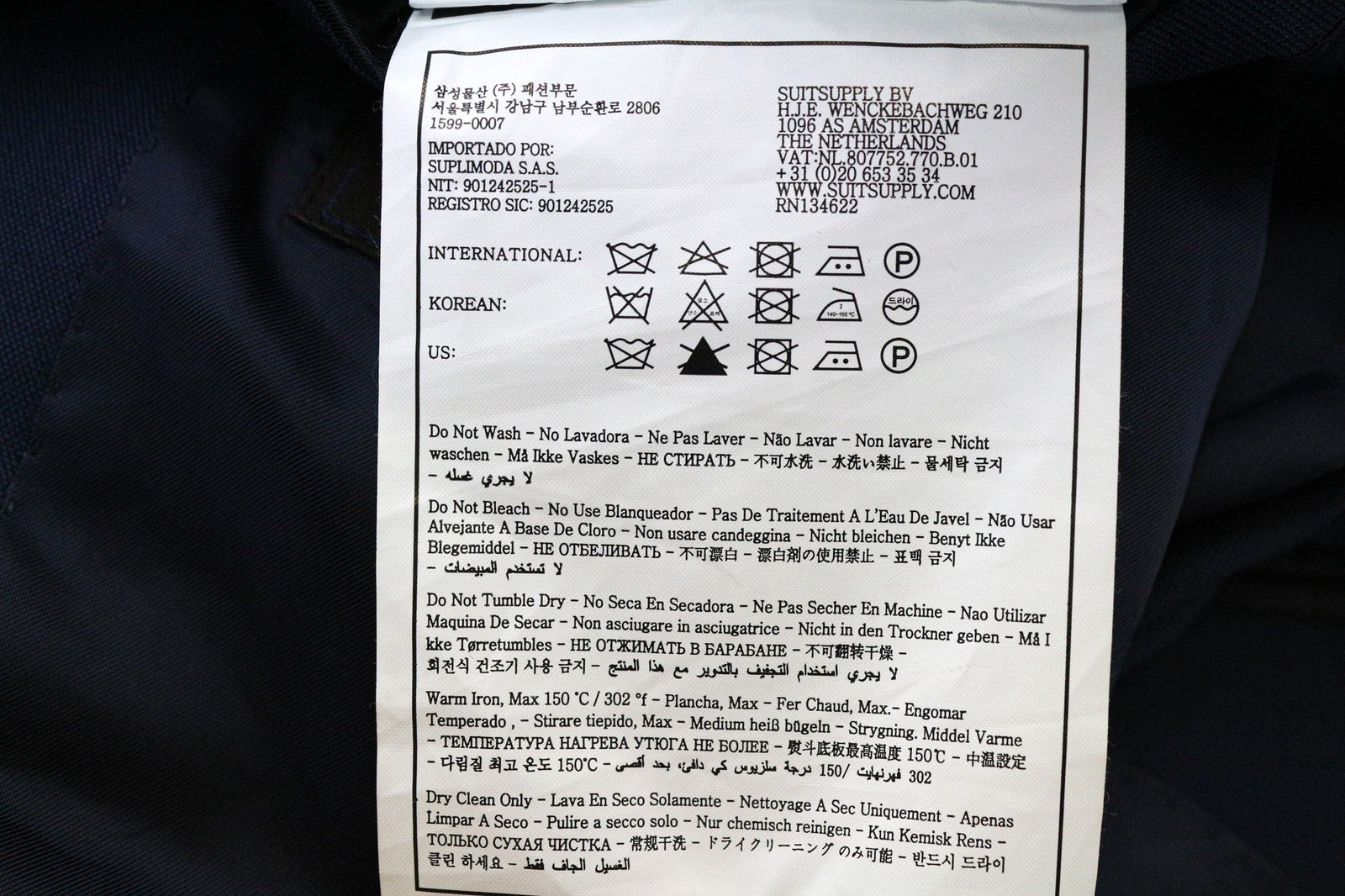 SUITSUPPLY La Spalla Men's Blazer UK42L Slim Bird's Eye Blue Wool S130s Check