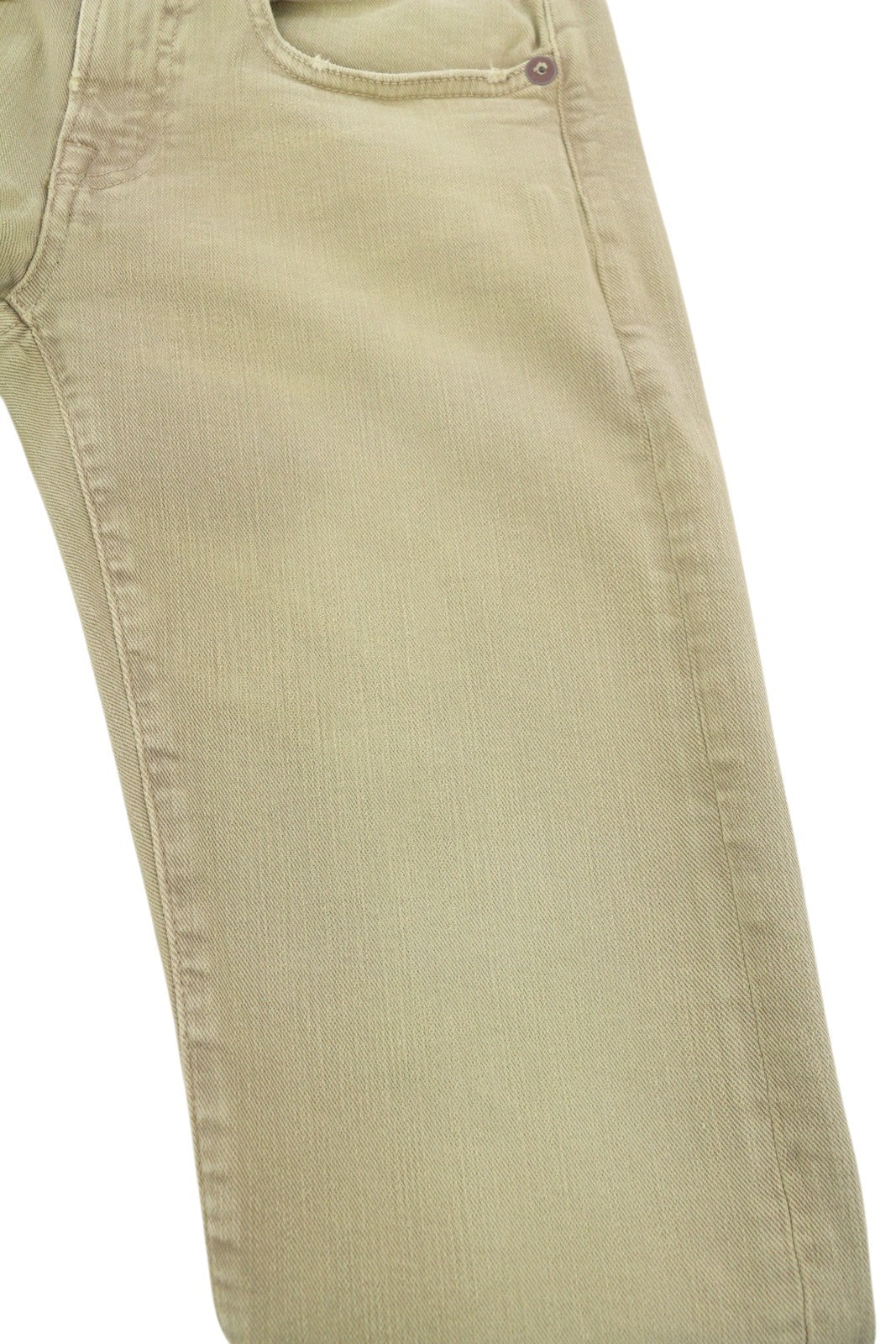 R13 Boy Straight Women Jeans 26 Khaki Stretchy Washed Ankle Length Logo RRP€699