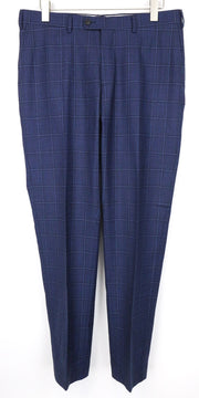 SUITSUPPLY Sienna Men's Trousers UK42R Blue Checked Wool Formal Dress Pants