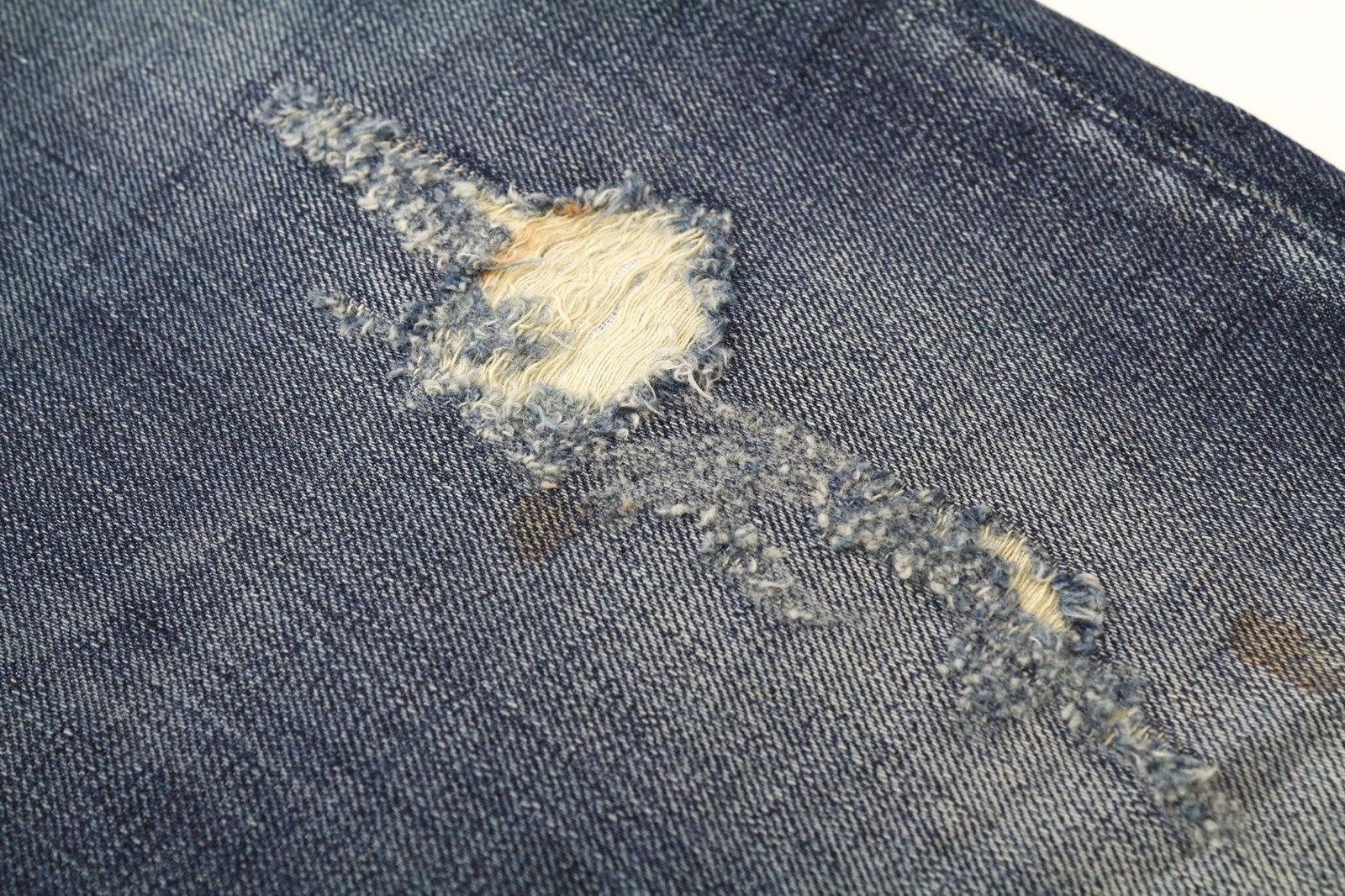 TAKESHY KUROSAWA vyriški džinsai W34, dirbtinai mėlyni, skalbtos, ploni, grynos medvilnės 