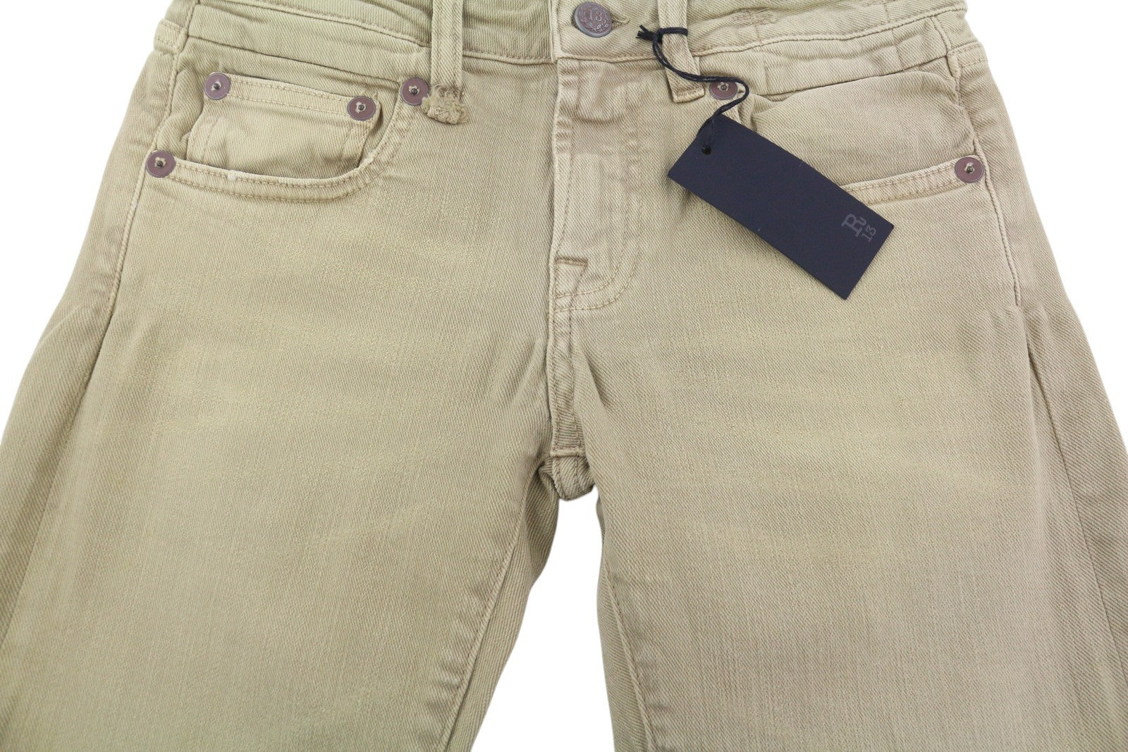 R13 berniukiški tiesūs moteriški džinsai, 25 chaki spalvos, tamprūs, blukinti, iki kulkšnių, laisvalaikio, RRP 699 € 