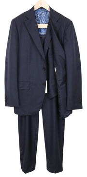 SUITSUPPLY Lazio La Spalla Men's Suit UK44R Blue Slim 3-Piece Wool S150s Set