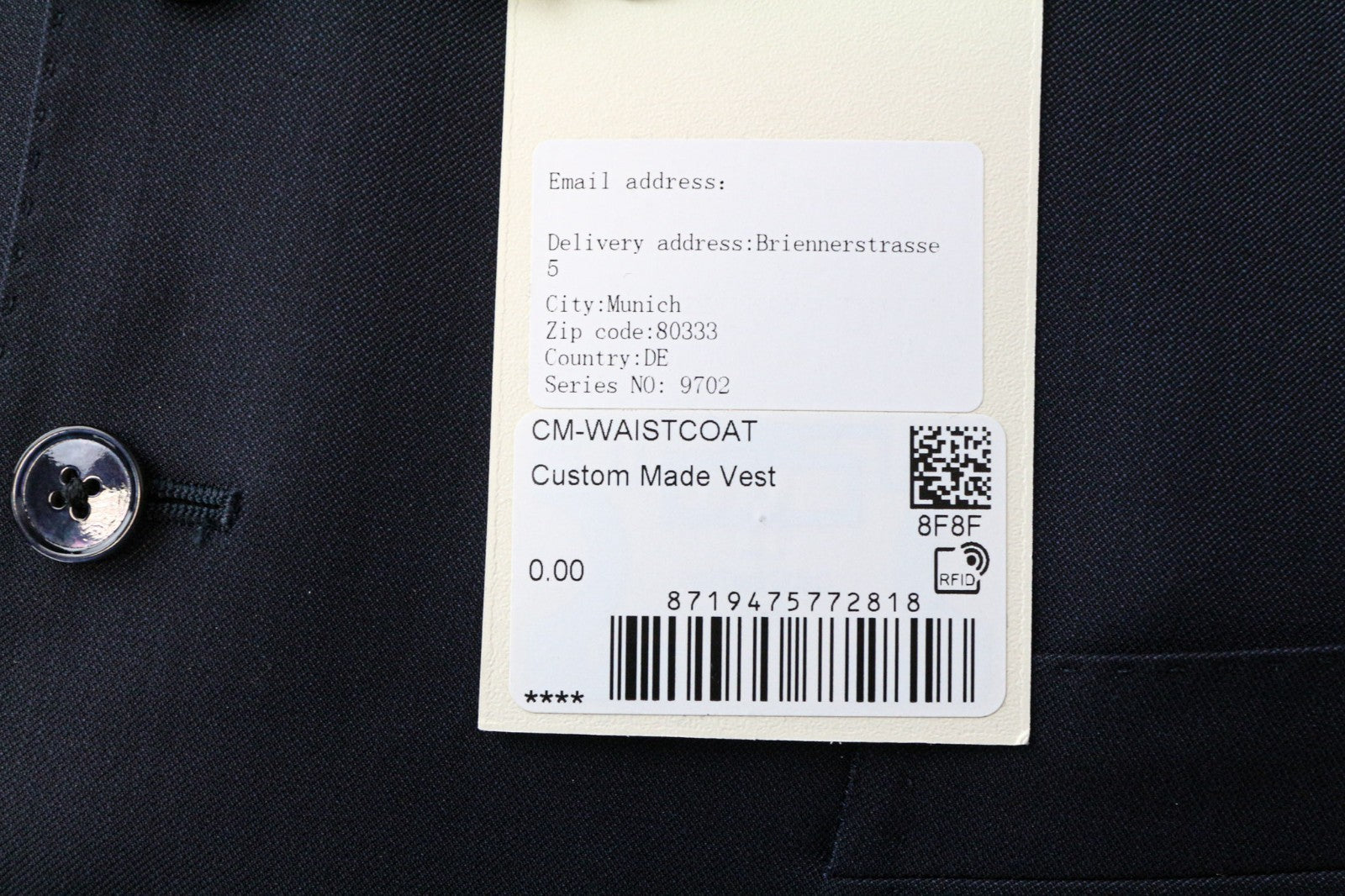 SUITSUPPLY Lazio La Spalla Men's Suit UK44R Blue Slim 3-Piece Wool S150s Set