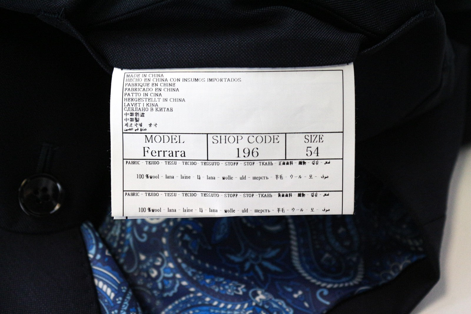 SUITSUPPLY Lazio La Spalla Men's Suit UK44R Blue Slim 3-Piece Wool S150s Set