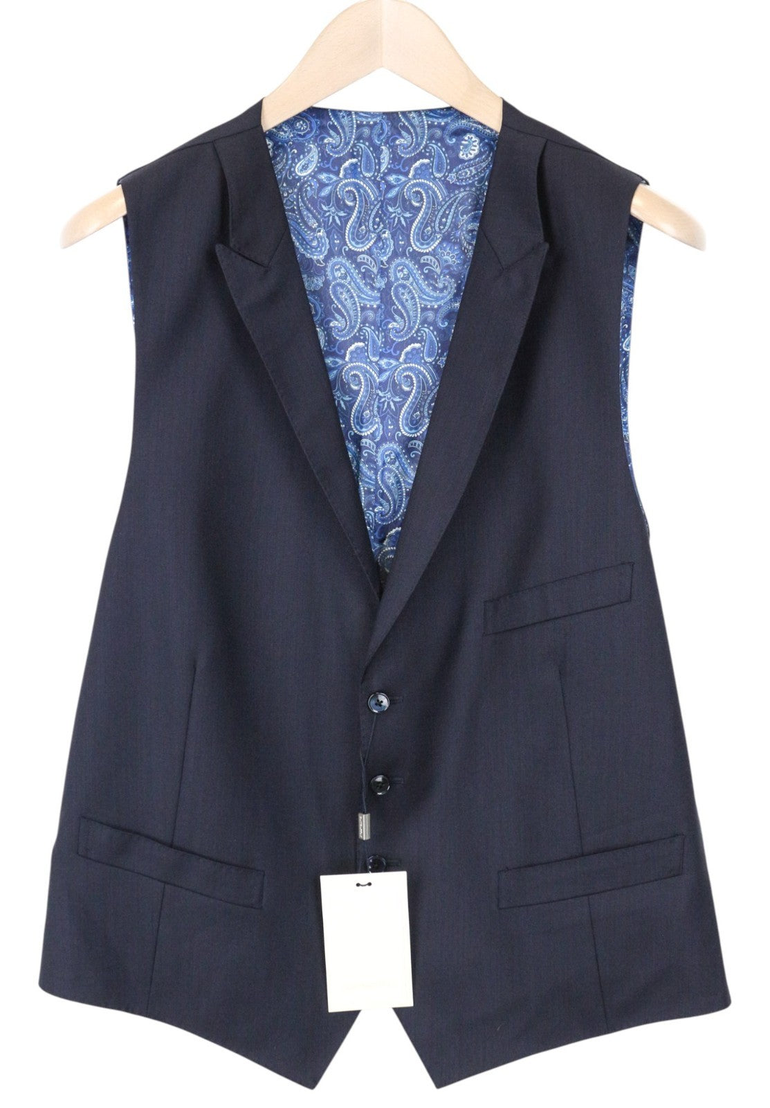 SUITSUPPLY Lazio La Spalla Men's Suit UK44R Blue Slim 3-Piece Wool S150s Set