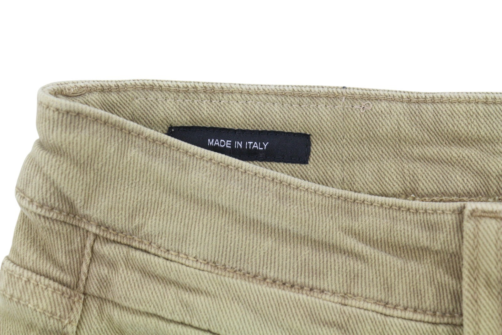 R13 Boy Straight Women Jeans 24 Khaki Stretchy Washed Ankle Length Logo RRP€699