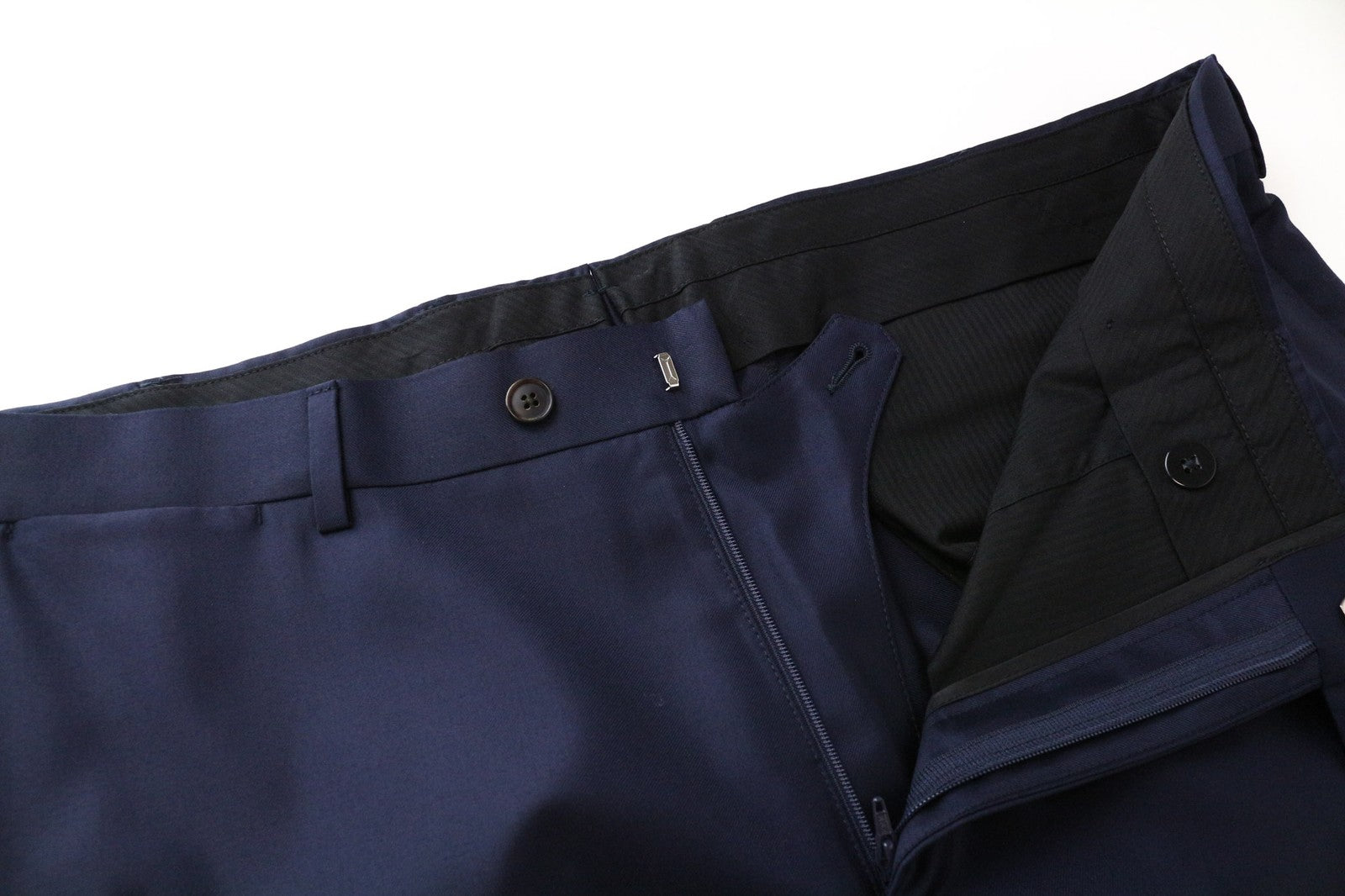 SUITSUPPLY Brescia Men's Trousers UK40S Slim Wool Blue Twill Flat Front Pants