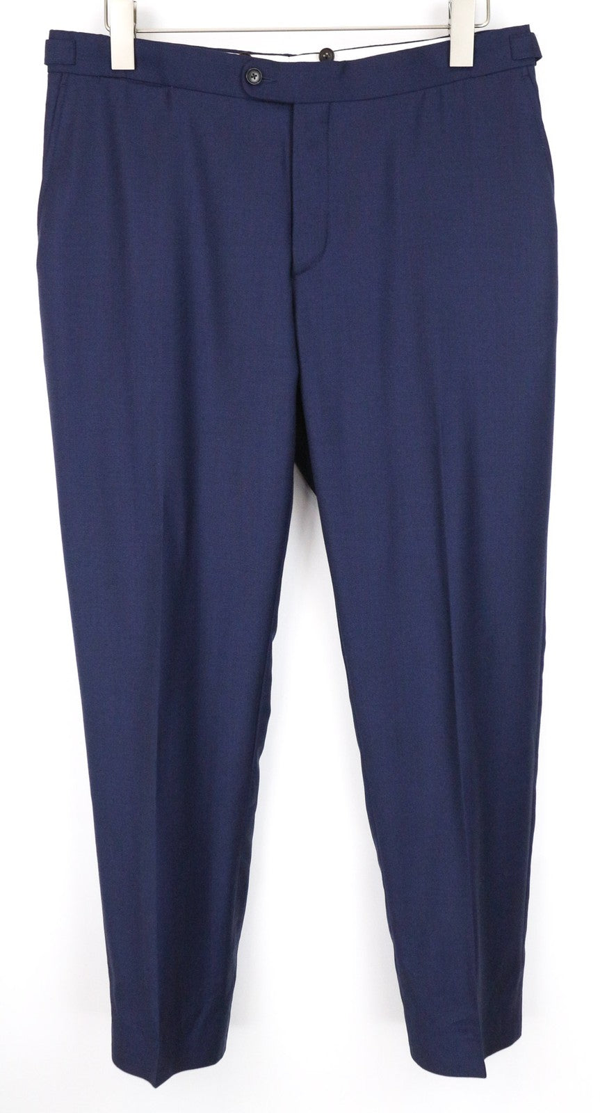 SUITSUPPLY Hartford Men's Trousers UK42R Slim Blue Glen Check Wool Flat Front