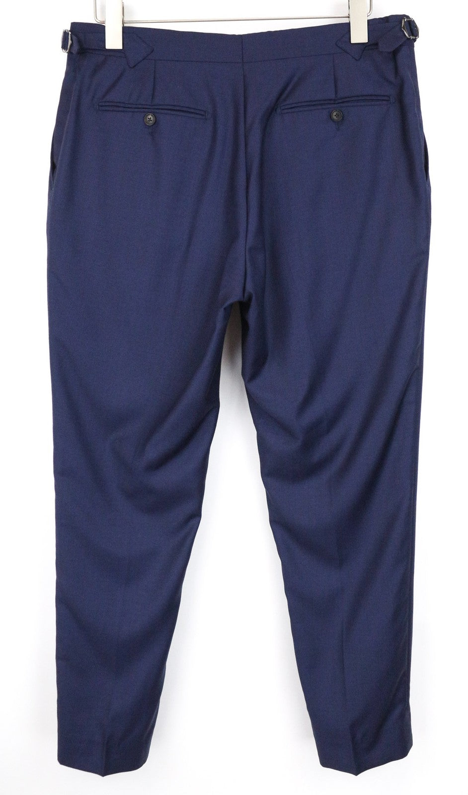 SUITSUPPLY Hartford Men's Trousers UK42R Slim Blue Glen Check Wool Flat Front