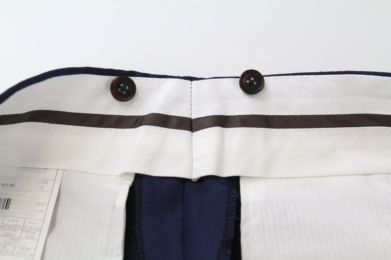 SUITSUPPLY Hartford Men's Trousers UK42R Slim Blue Glen Check Wool Flat Front