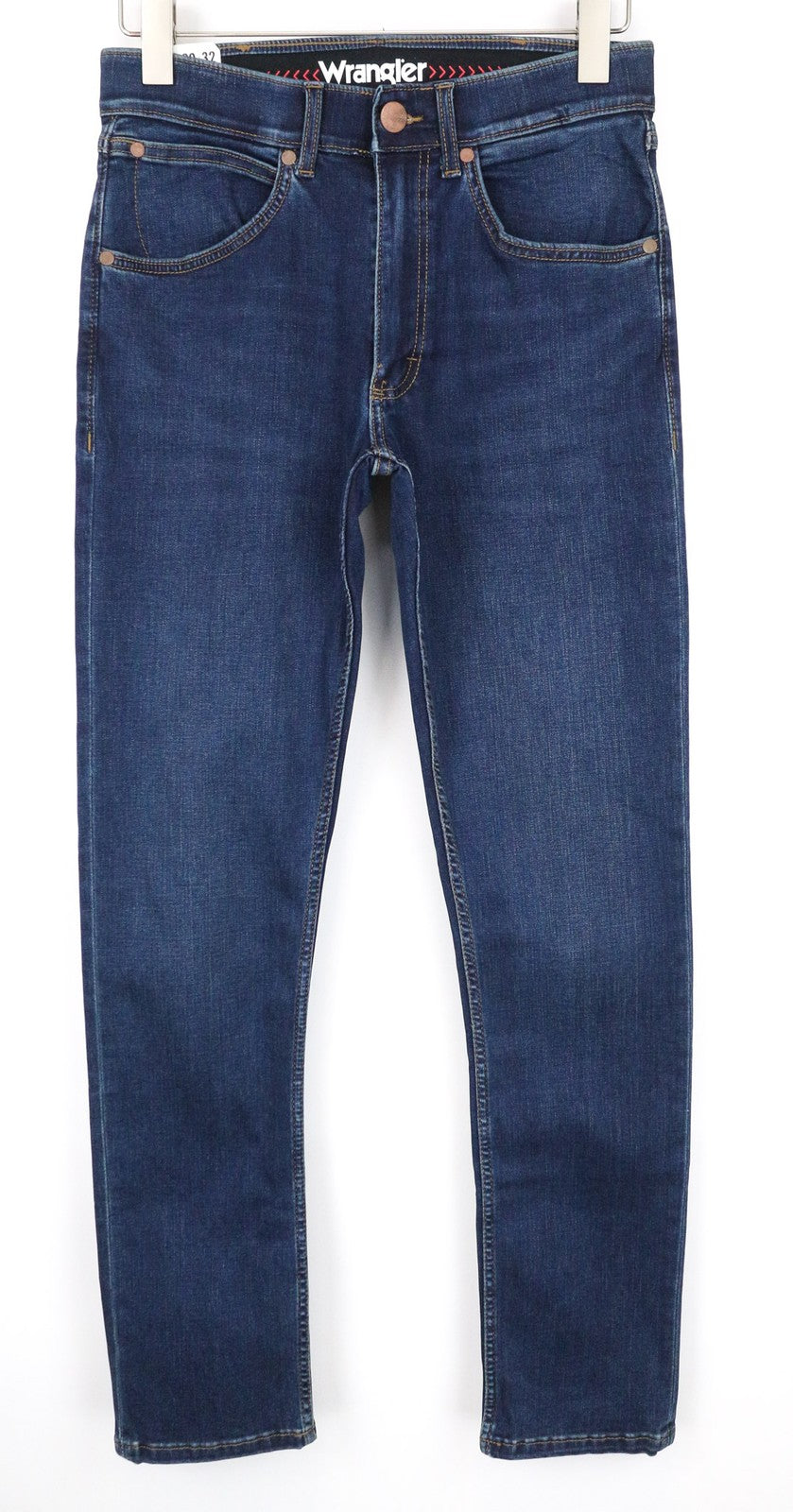 WRANGLER Larston Men's Jeans W29/L32 Slim Dark Blue Tapered Stretch Zipped
