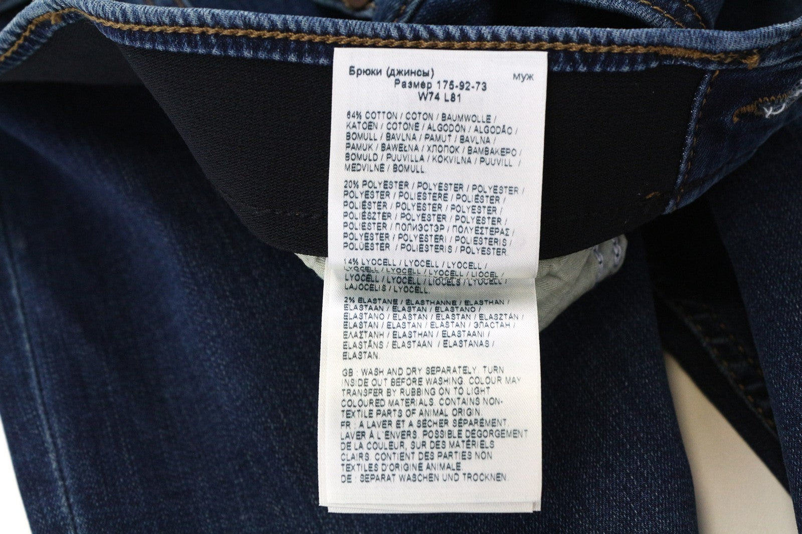 WRANGLER Larston vyriški džinsai W29/L32 Slim tamsiai mėlyni siaurėjantys tamprūs džinsai su užtrauktuku 