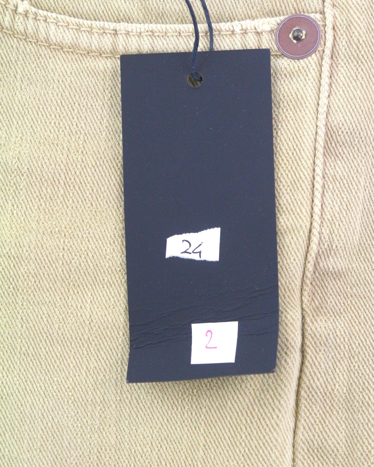 R13 Boy Straight Women Jeans 24 Khaki Stretch Faded Ankle Length Casual RRP€699