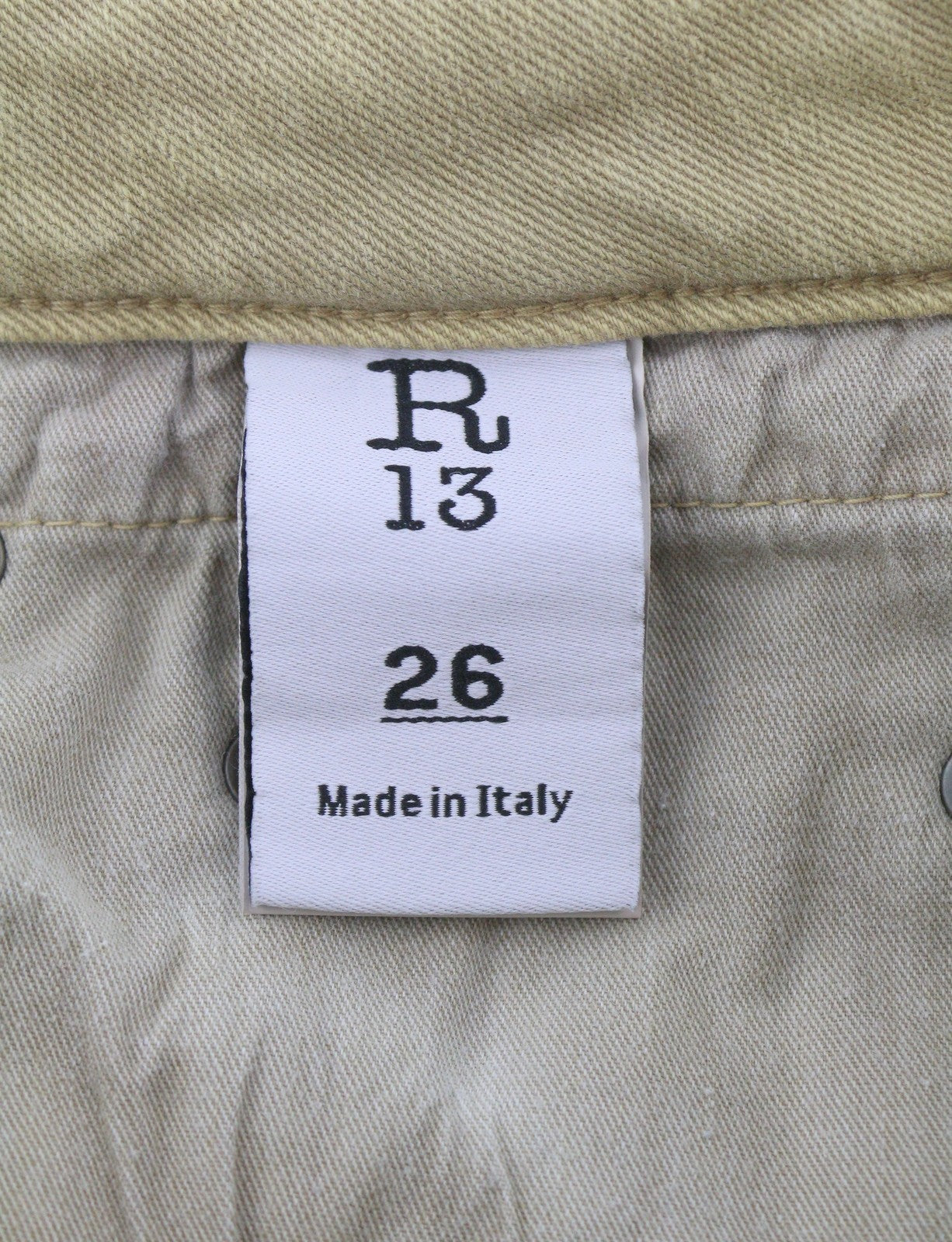 R13 Boy Straight Women Jeans 26 Khaki Stretch Faded Ankle Length Casual RRP699