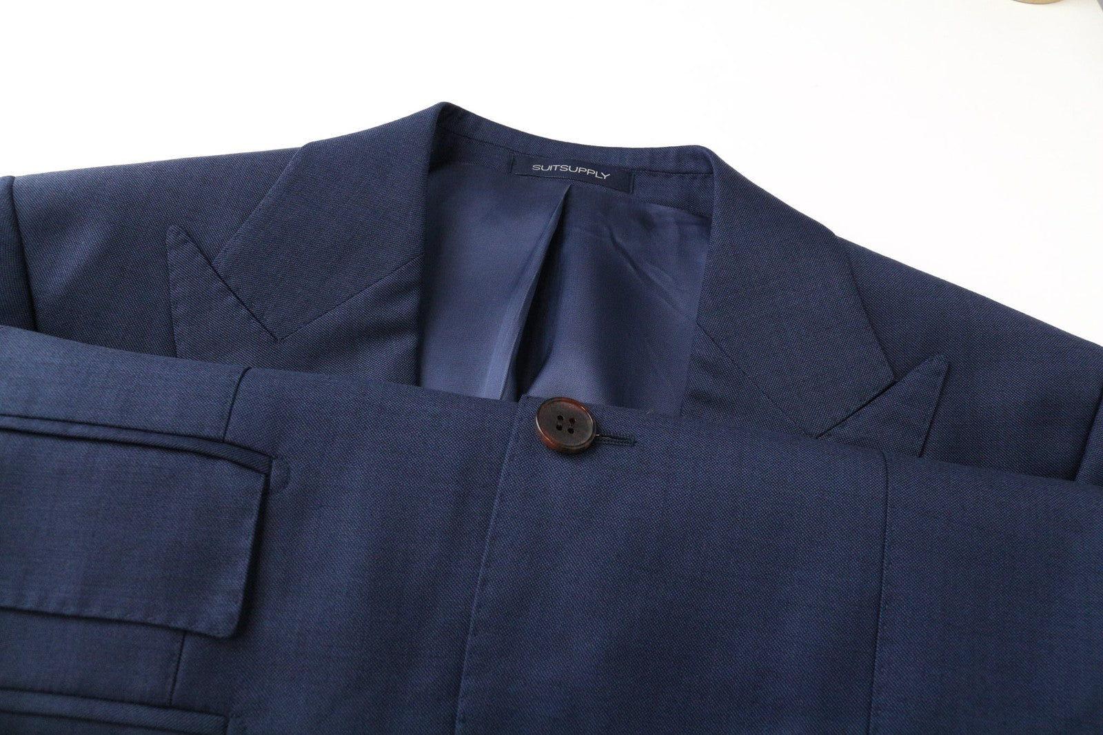 SUITSUPPLY Washington Men's Blazer UK36R Blue Wool Super 110's Slim