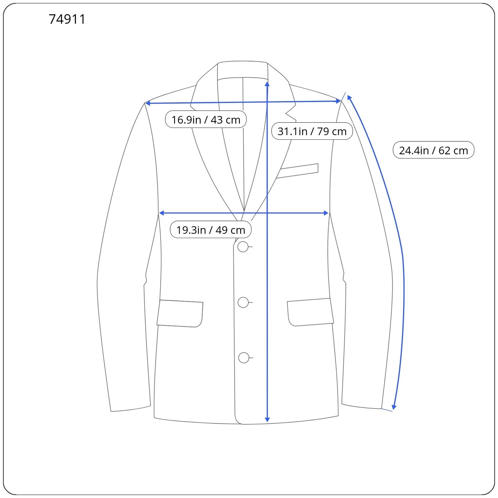 SUITSUPPLY Washington Men's Blazer UK36R Blue Wool Super 110's Slim