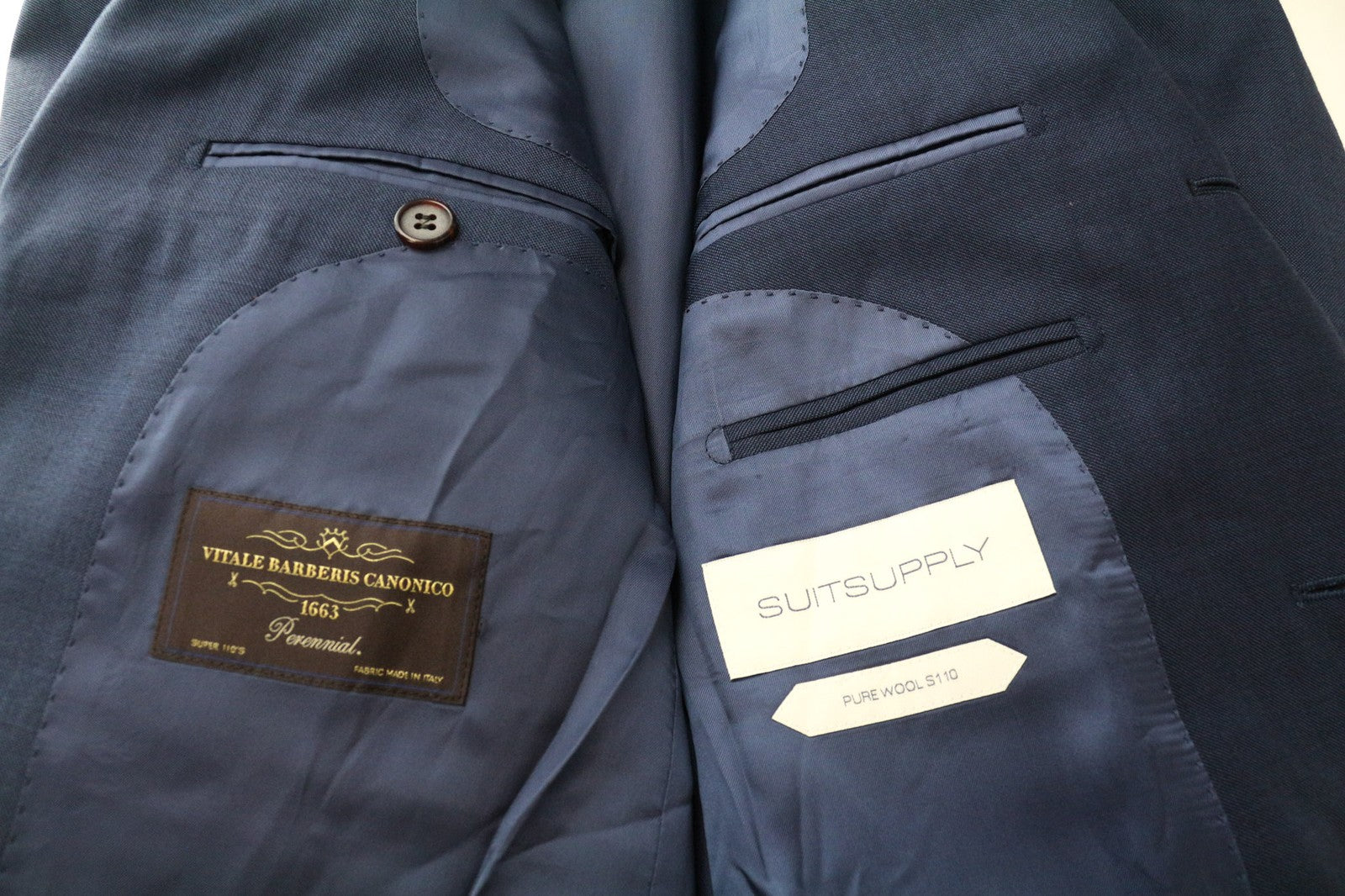 SUITSUPPLY Washington Men's Blazer UK36R Blue Wool Super 110's Slim