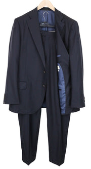 SUITSUPPLY Lazio Men's Suit UK52R Navy Blue Pure Wool 2 Piece Slim Single-Breast