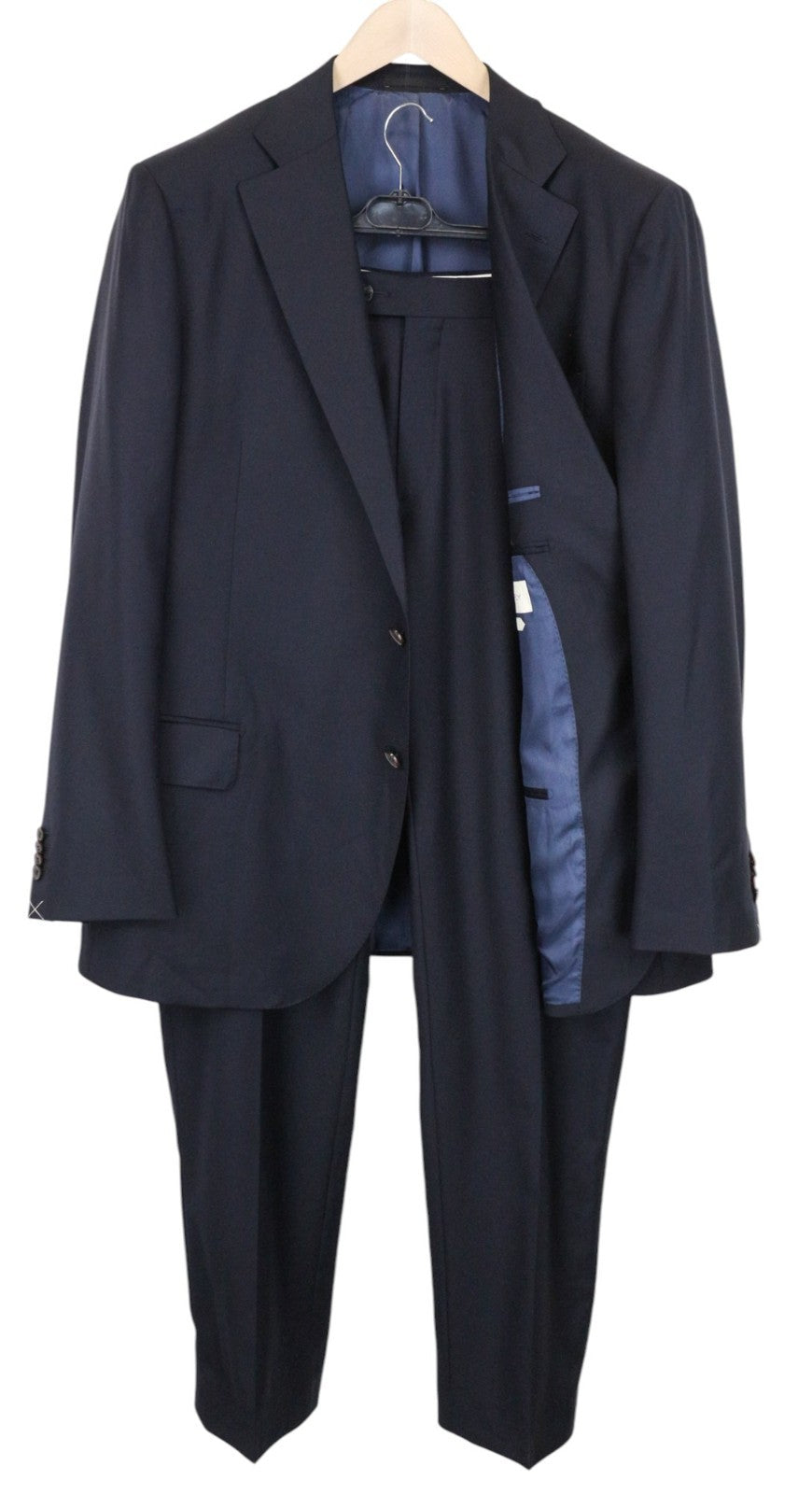 SUITSUPPLY Lazio Men's Suit UK52R Navy Blue Pure Wool 2 Piece Slim Single-Breast