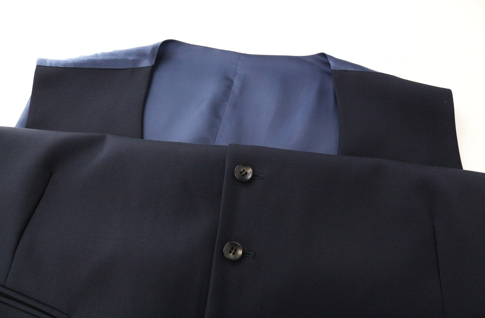 SUITSUPPLY Ferrara Men's Waistcoat UK52S Navy Blue Wool Classic Single-Breasted