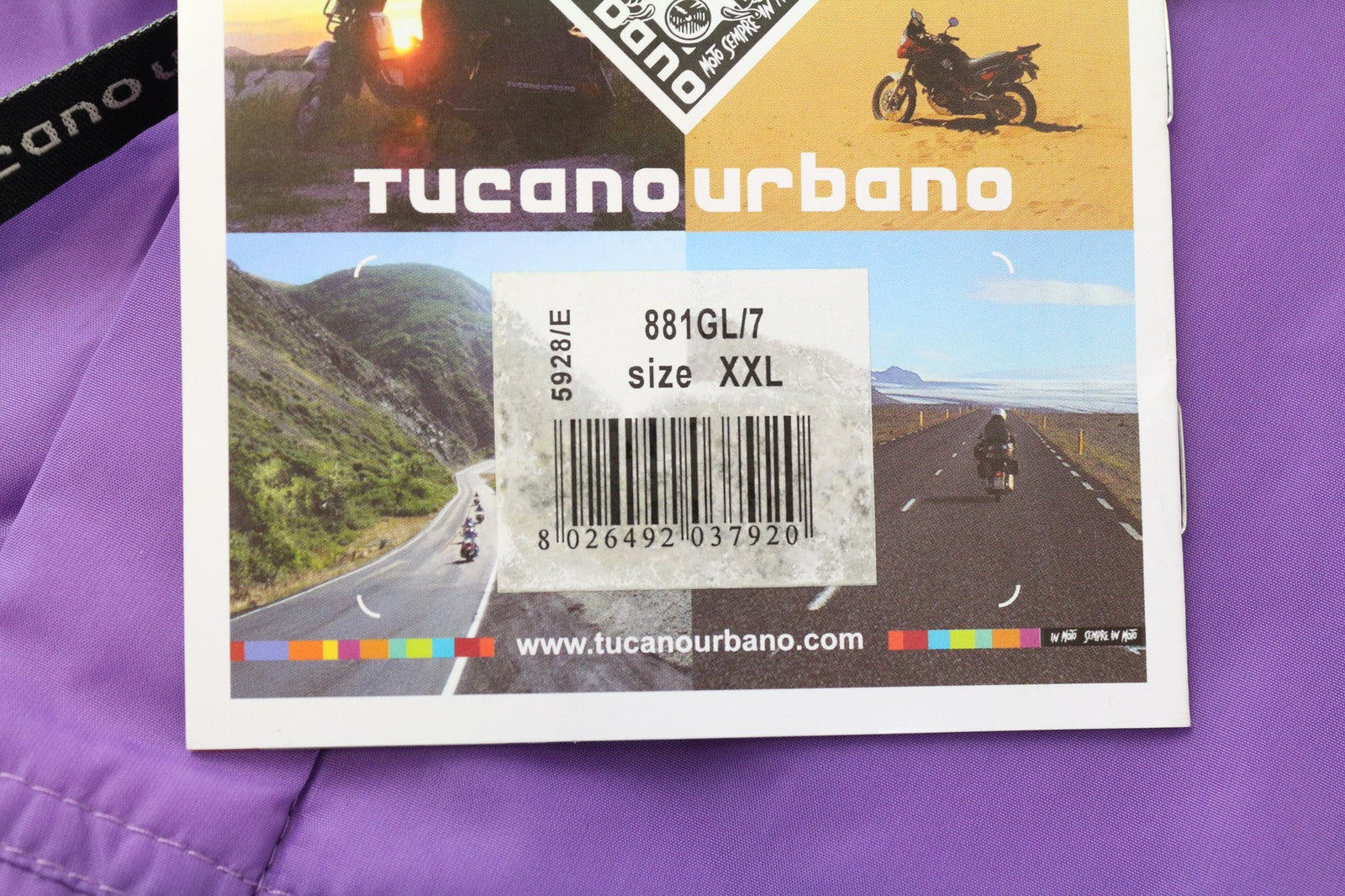TUCANO URBANO Fester vyriška striukė, 2XL, violetinė, pamušalu, spaudėmis užsegama apykakle, neperšlampama, su užtrauktuku 