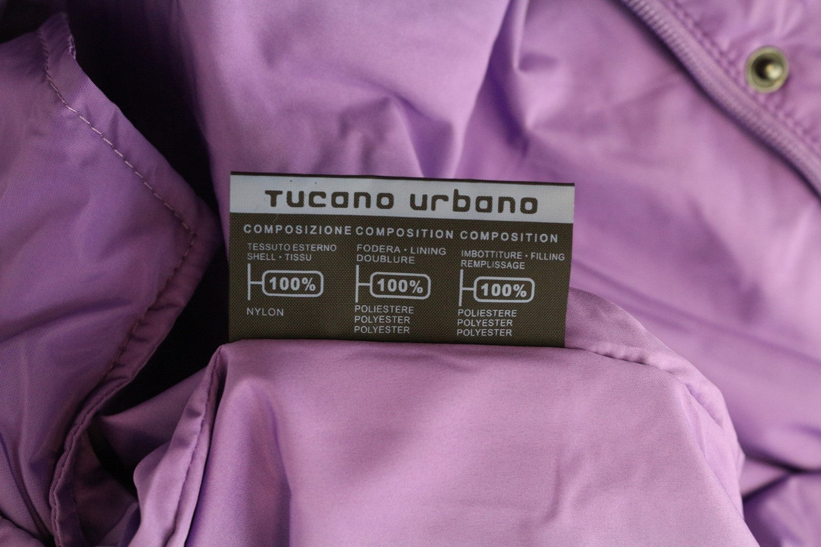 TUCANO URBANO Fester vyriška striukė, 2XL, violetinė, pamušalu, spaudėmis užsegama apykakle, neperšlampama, su užtrauktuku 