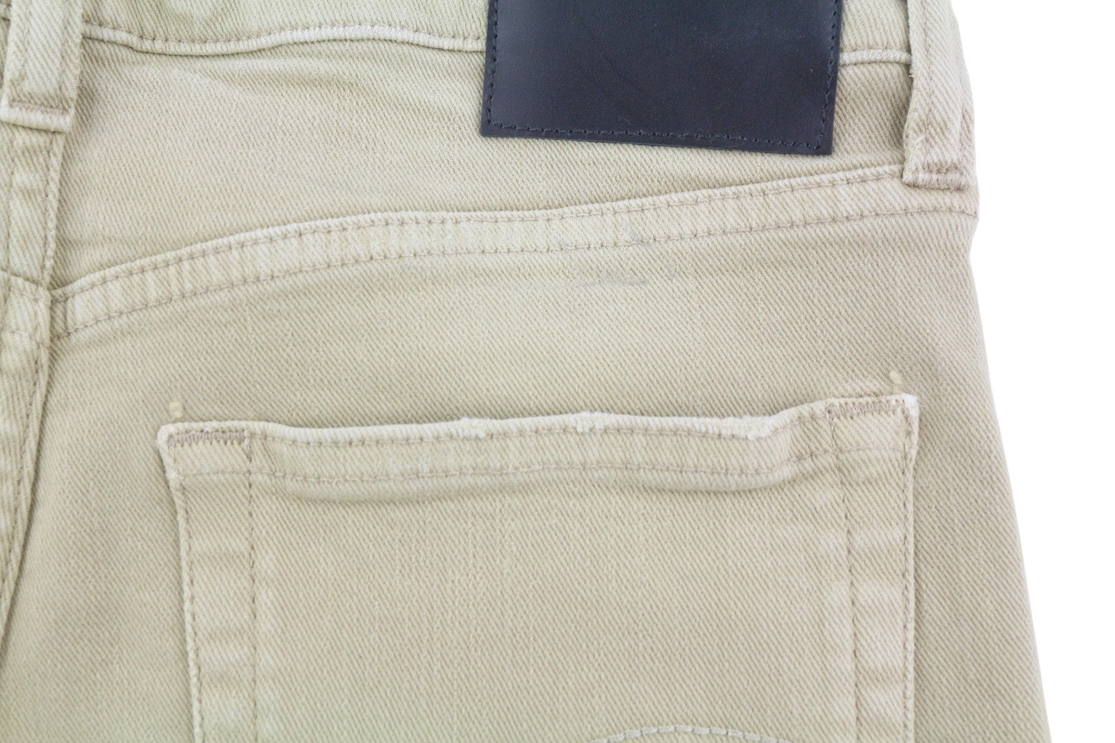 R13 Boy Straight Women Jeans 27 Khaki Stretch Washed Cropped Ankle Zip RRP€699