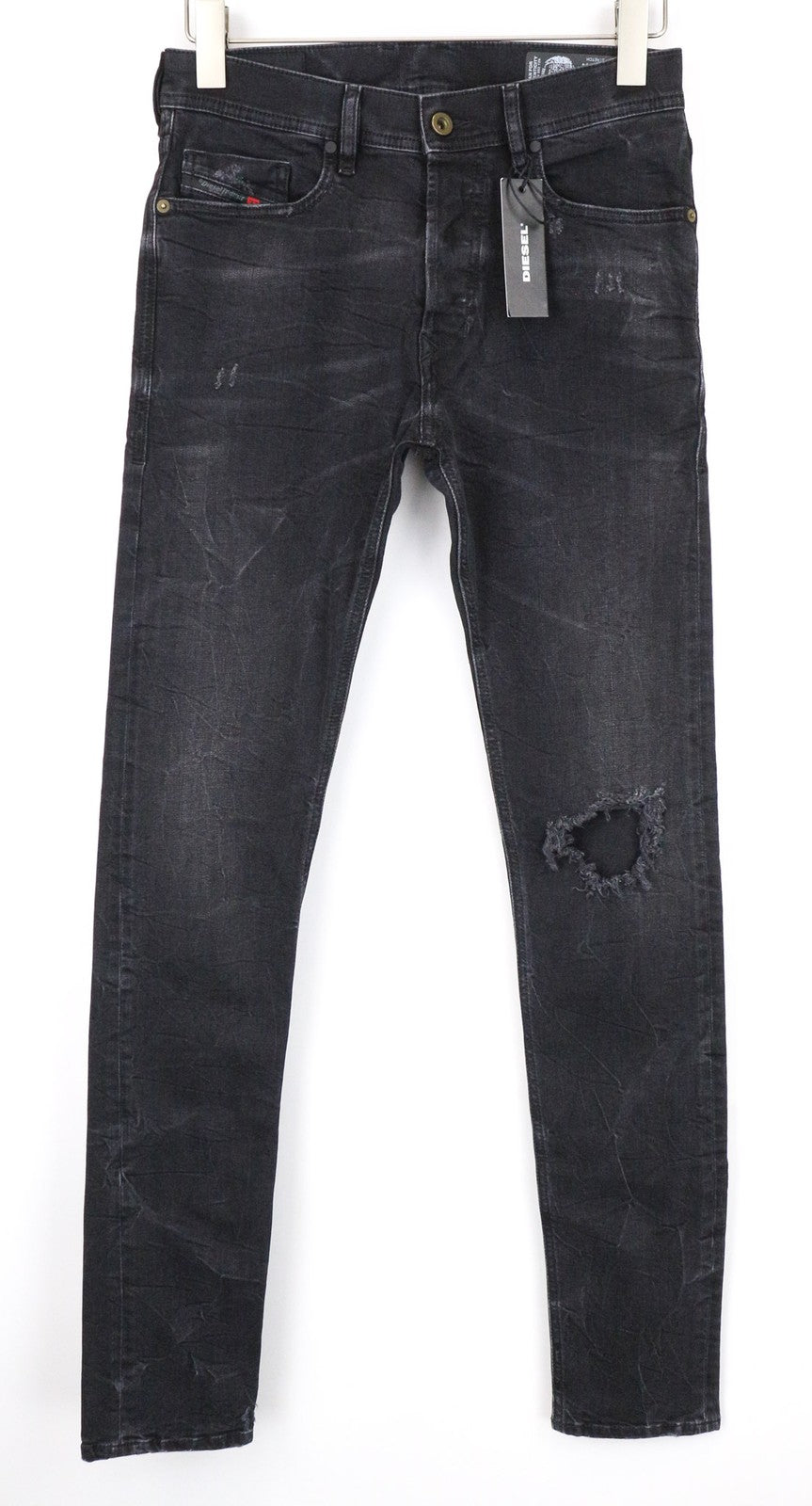 DIESEL Tepphar 069DV vyriški džinsai W28/L34 juodi, ploni, morkų spalvos, tamprūs, džinsai 