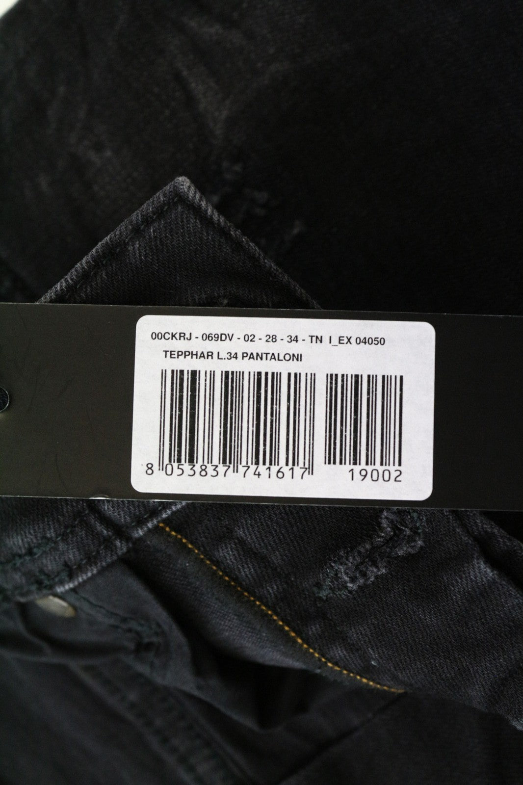 DIESEL Tepphar 069DV vyriški džinsai W28/L34 juodi, ploni, morkų spalvos, tamprūs, džinsai 