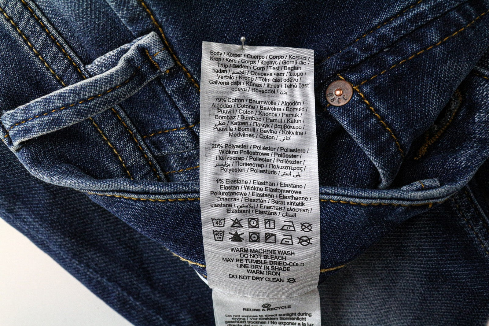 JACK & JONES Tim Men's Jeans W29/L32 Slim Straight Stretch Blue Washed Cotton