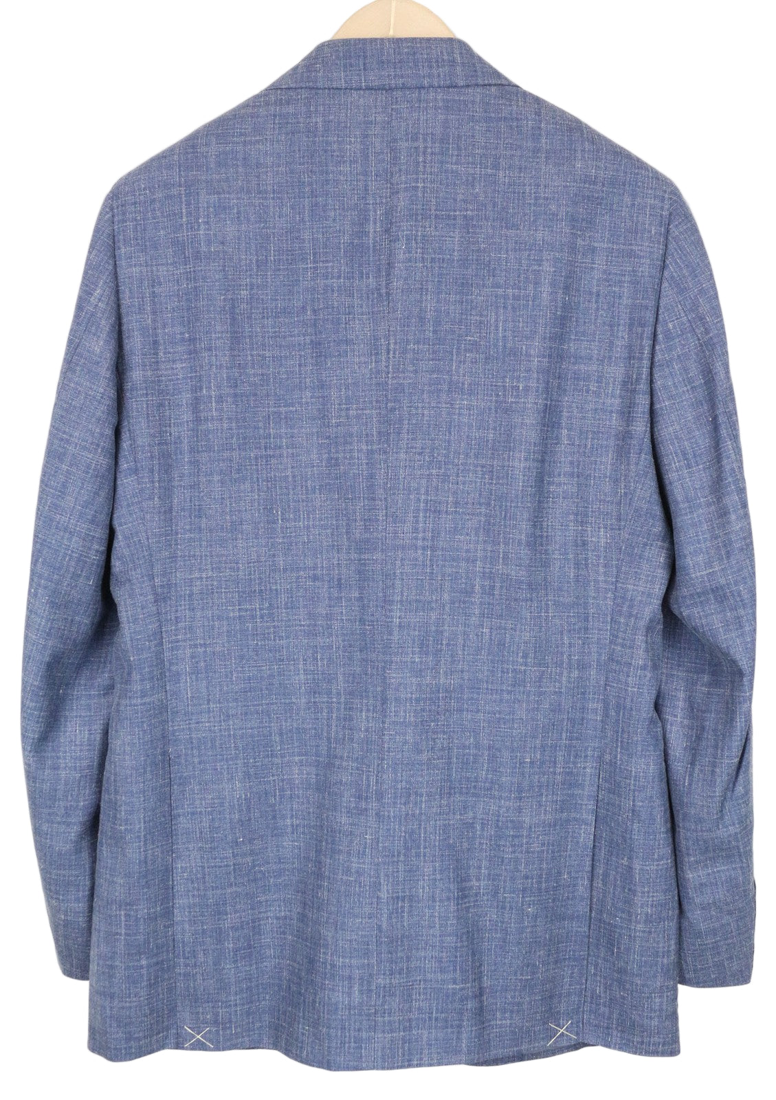 SUITSUPPLY La Spalla vyriškas švarkas UK38R mėlynas lininis šilko ir vilnos mišinio vienos krūtinės audinys 