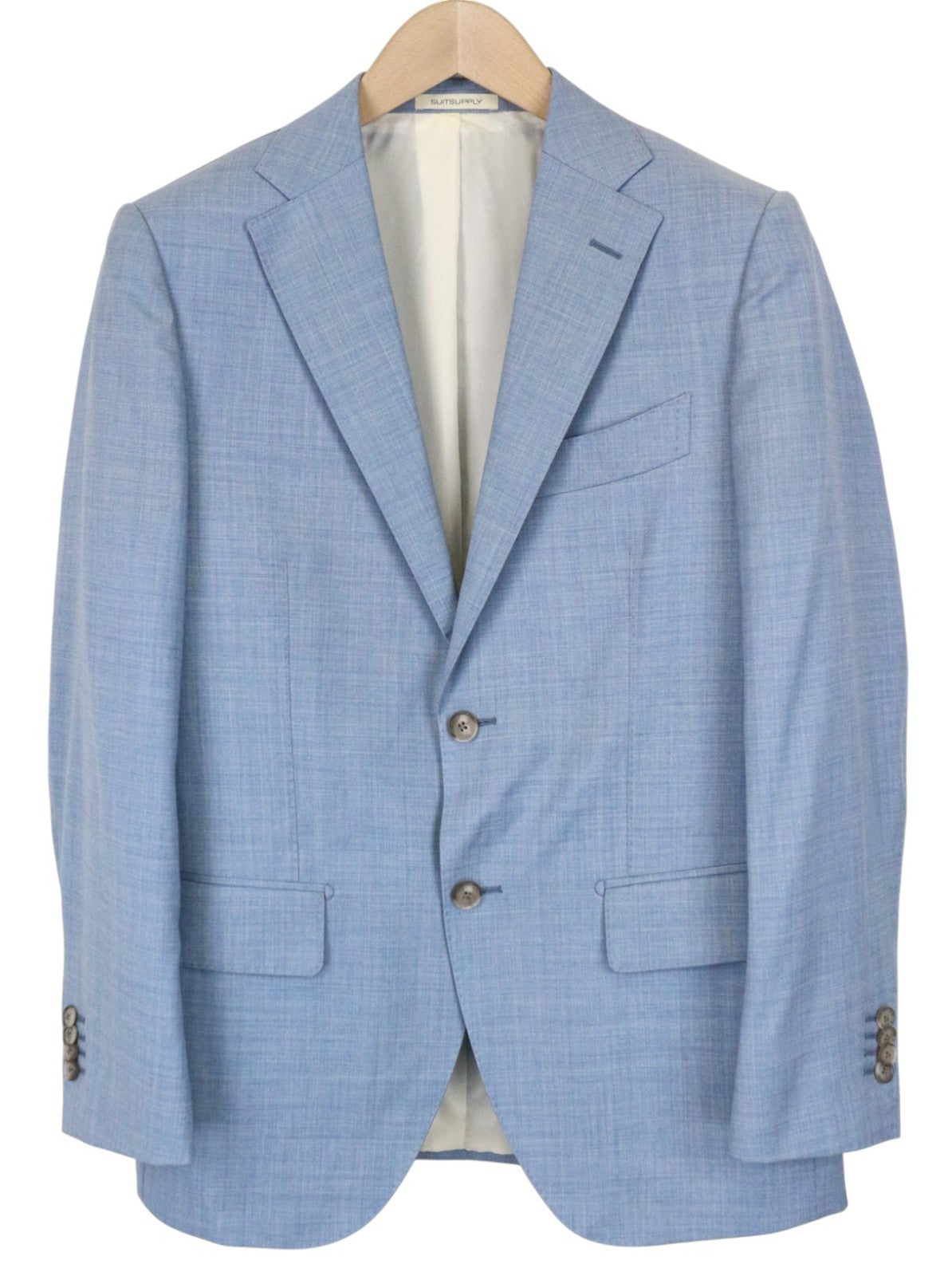 SUITSUPPLY Lazio Men's Suit UK36S Light Blue Pure Wool Slim 2 Piece Classic Set