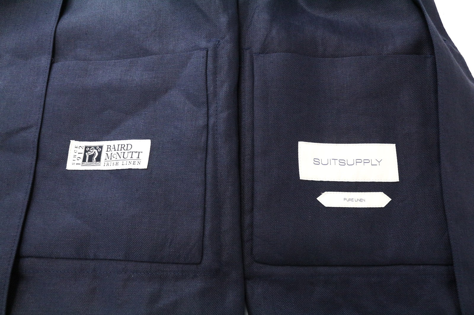 SUITSUPPLY Walter Men's Blazer UK36R Navy Blue Linen Shacket Lightweight