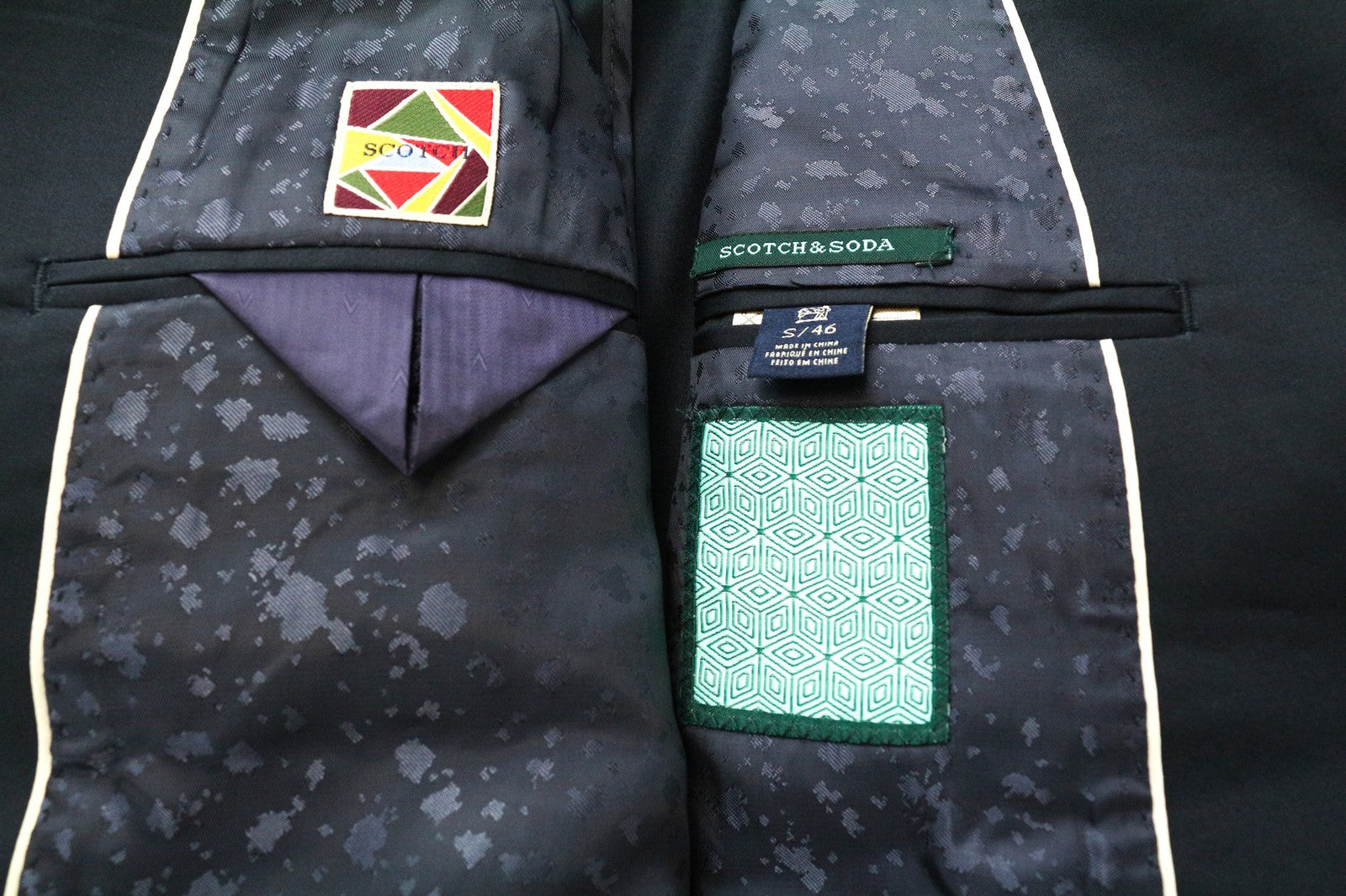 SCOTCH & SODA Ams Couture Men's Blazer S Navy Cotton Stretch Single-Breast Style