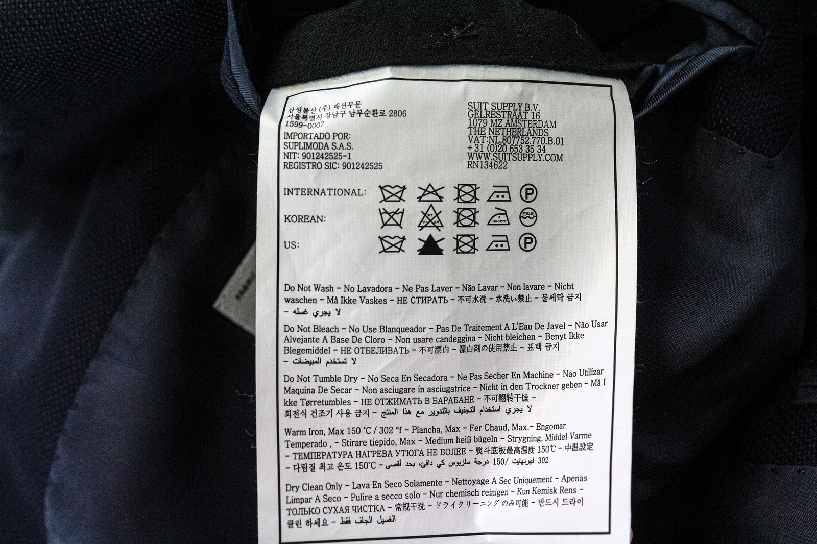 SUITSUPPLY La Spalla Men's Blazer UK52S Blue Wool Stretch Single-Breast Formal