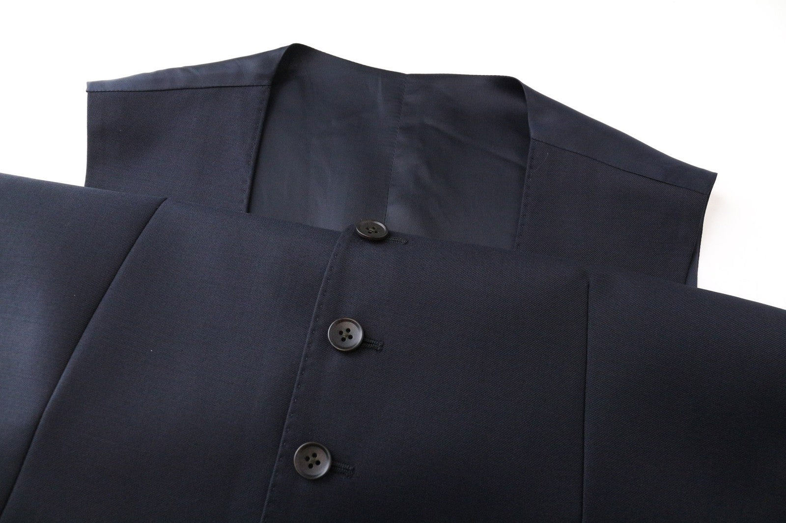 SUITSUPPLY La Spalla Men's Suit UK34S Navy Blue 3 Piece Pure Wool Single-Breast