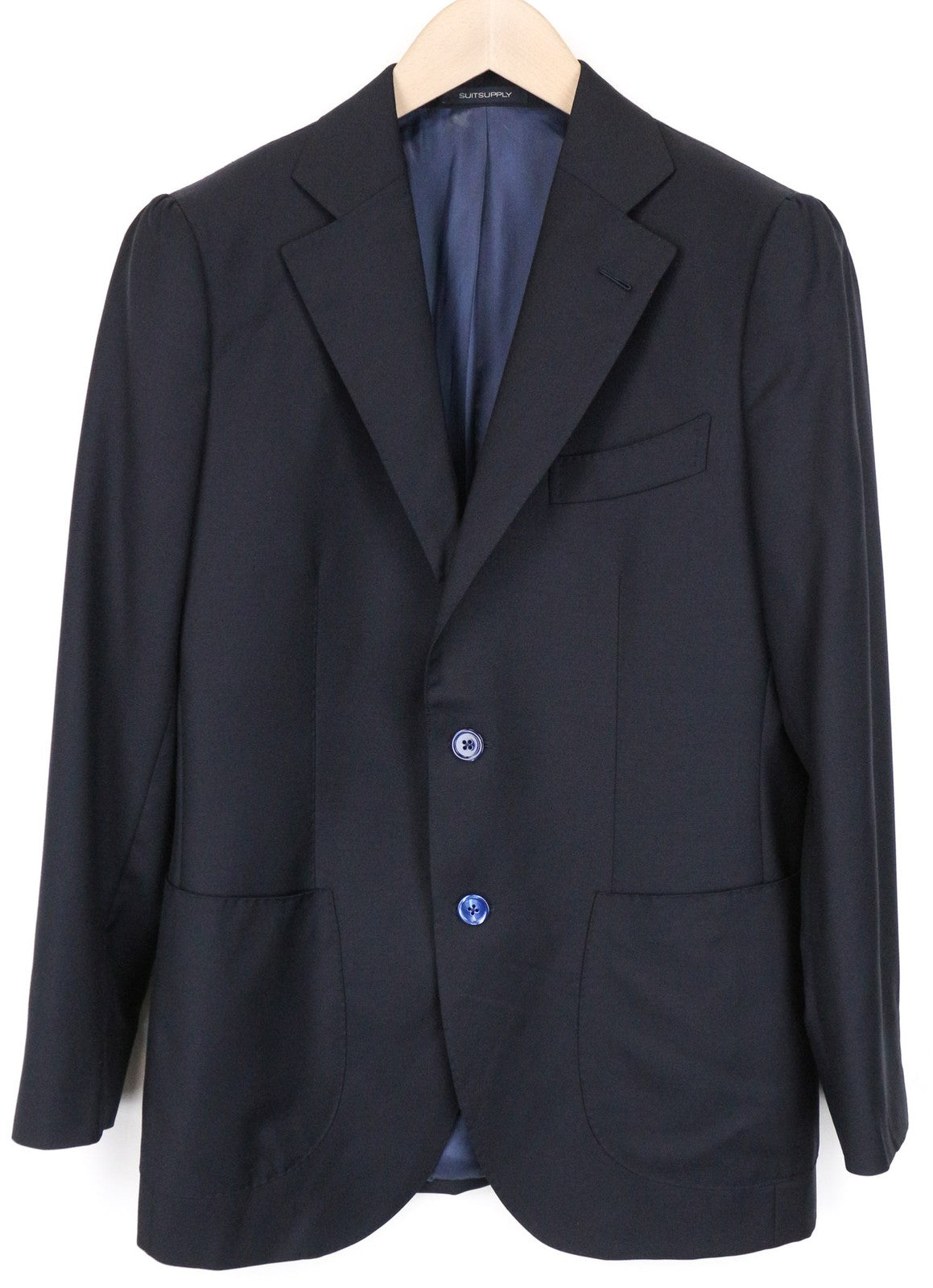 SUITSUPPLY La Spalla Men's Suit UK34S Navy Blue 3 Piece Pure Wool Single-Breast